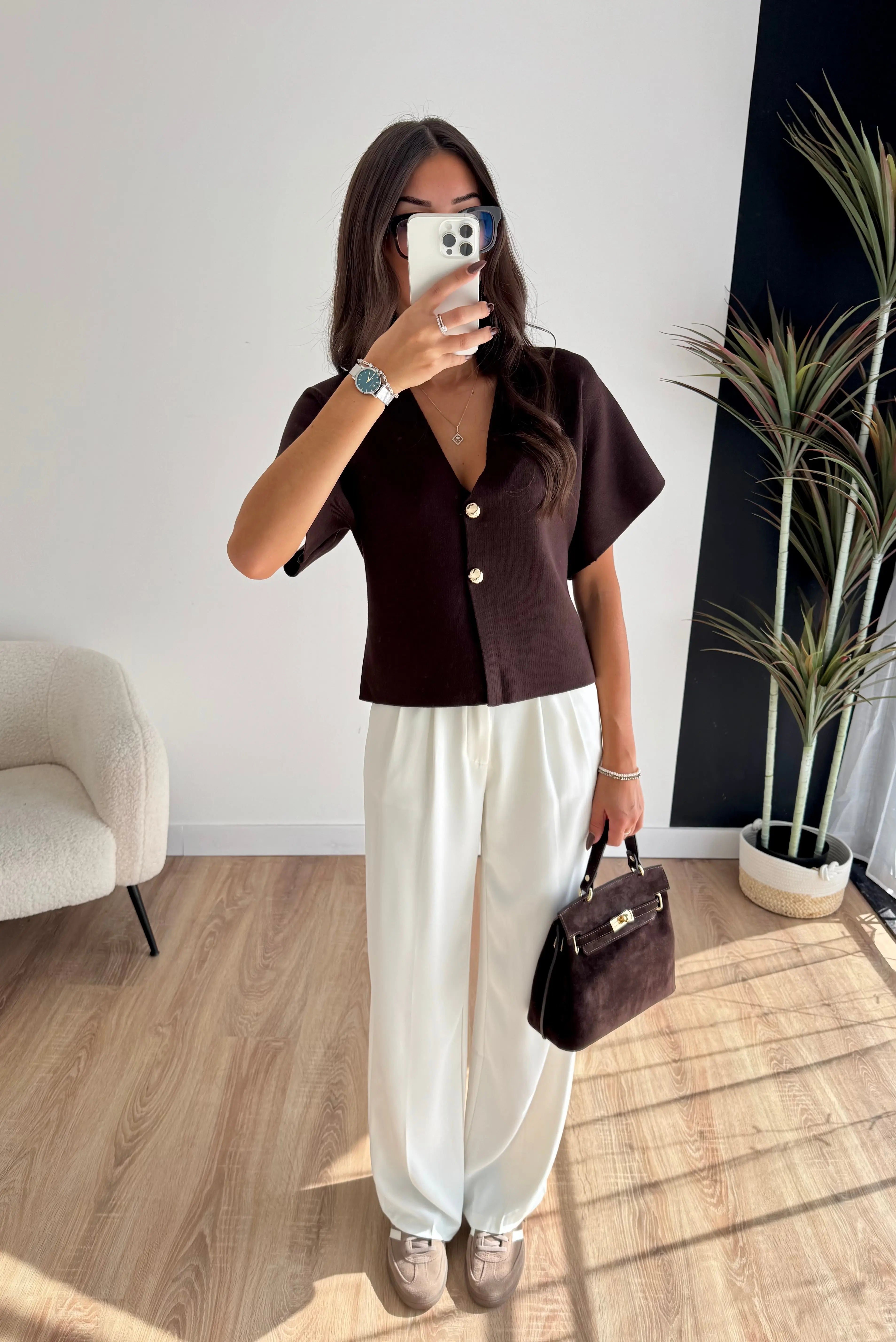 Gilet à bouton choco DS.Sélection