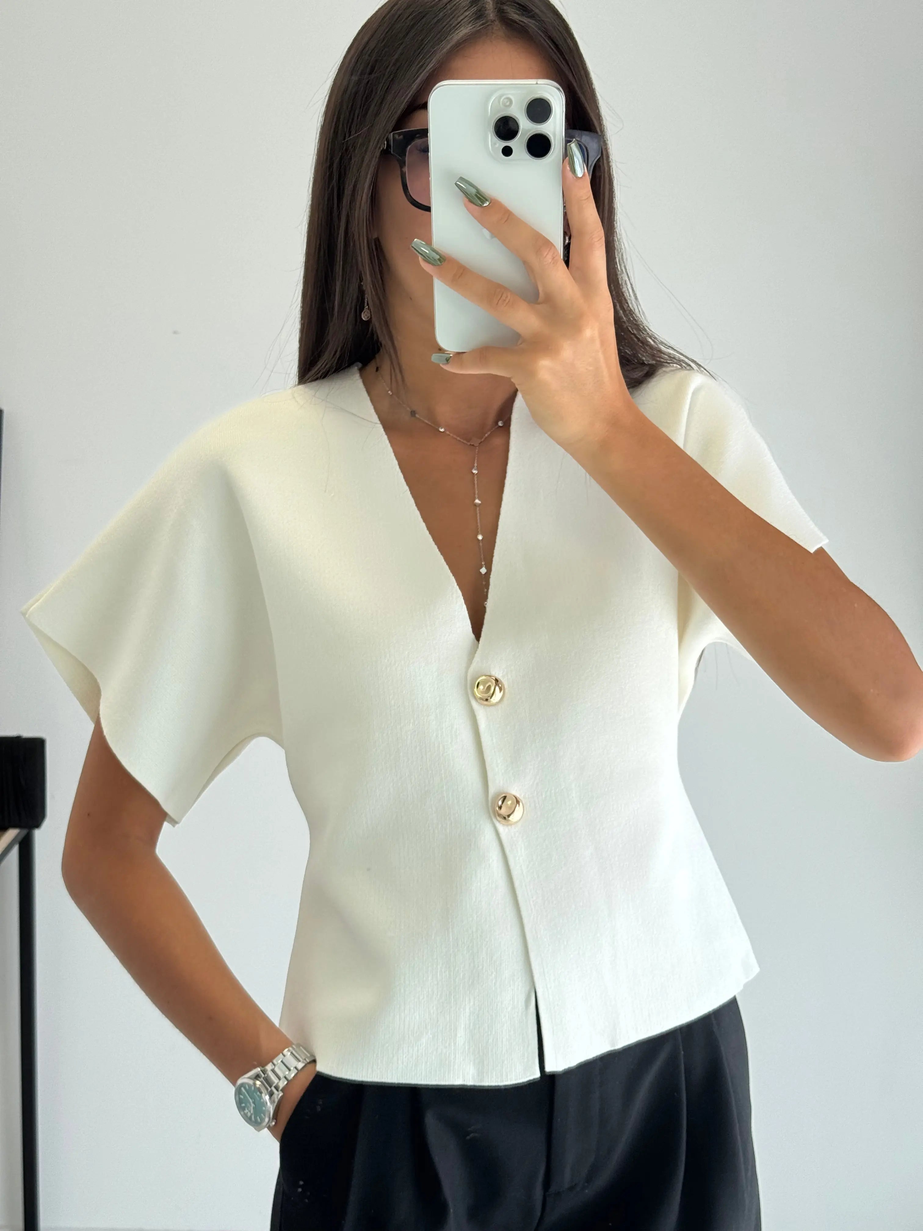 Gilet à boutons écru DS.Sélection