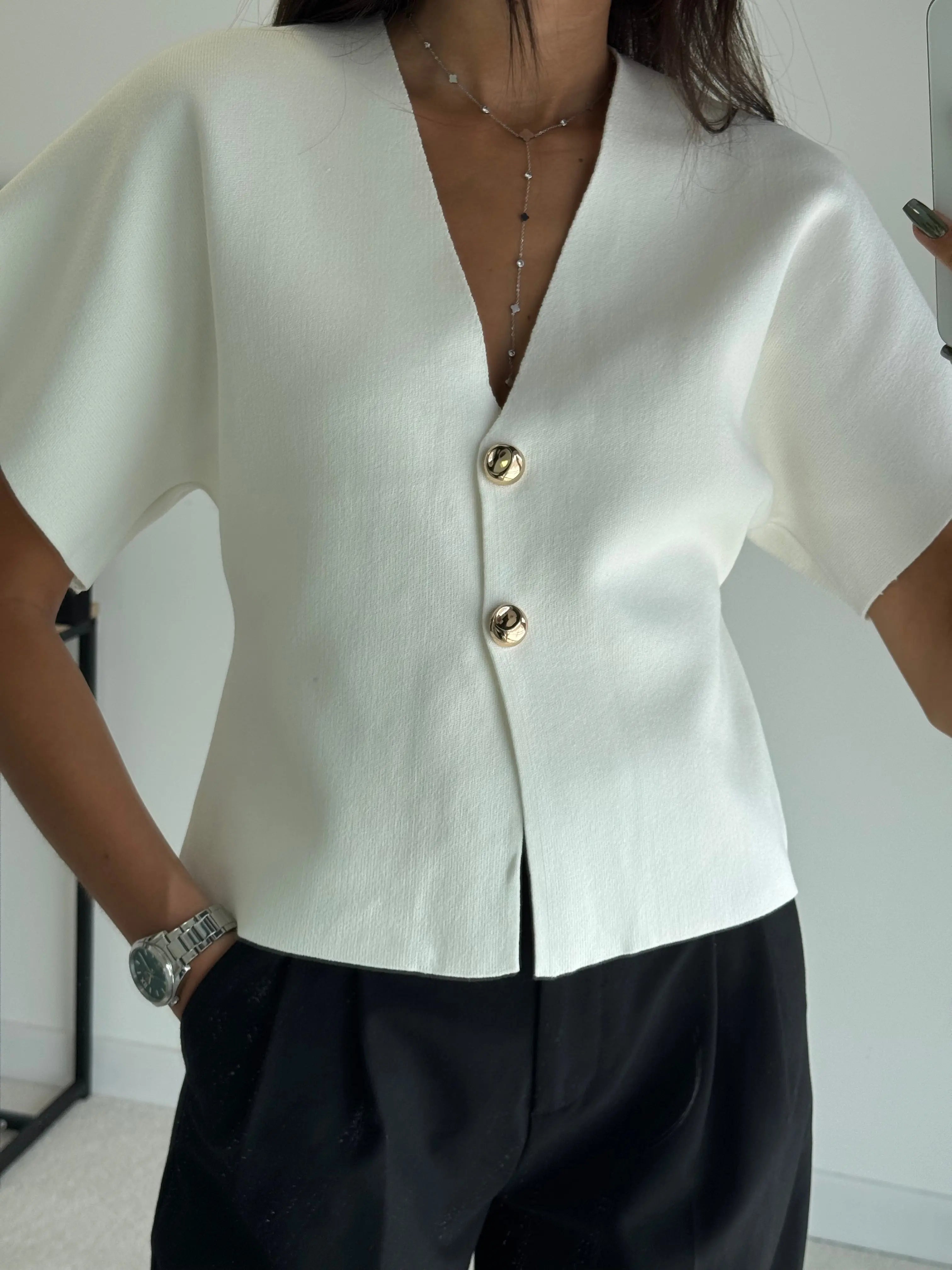 Gilet à boutons écru DS.Sélection