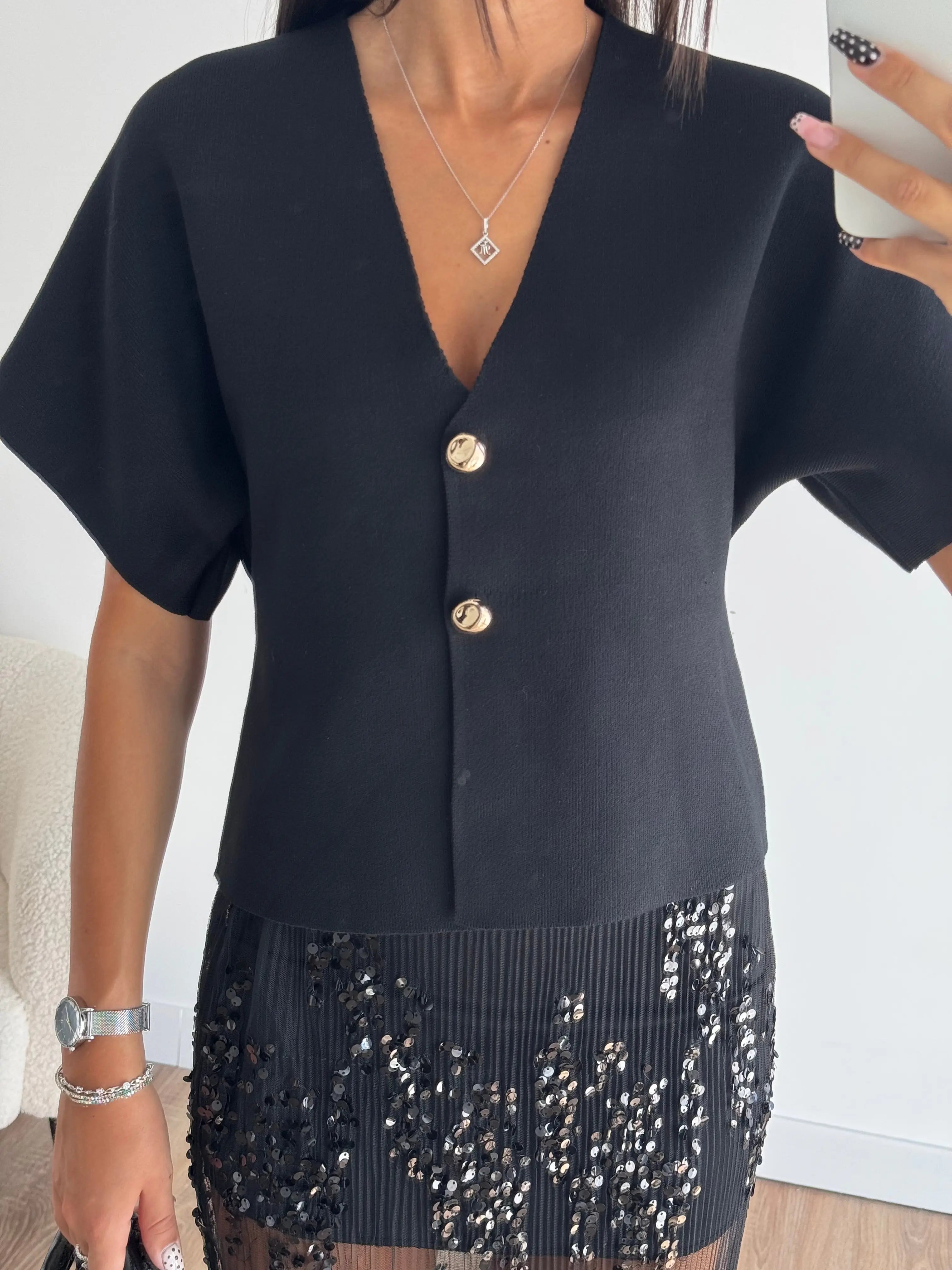 Gilet boutons noirs DS.Sélection