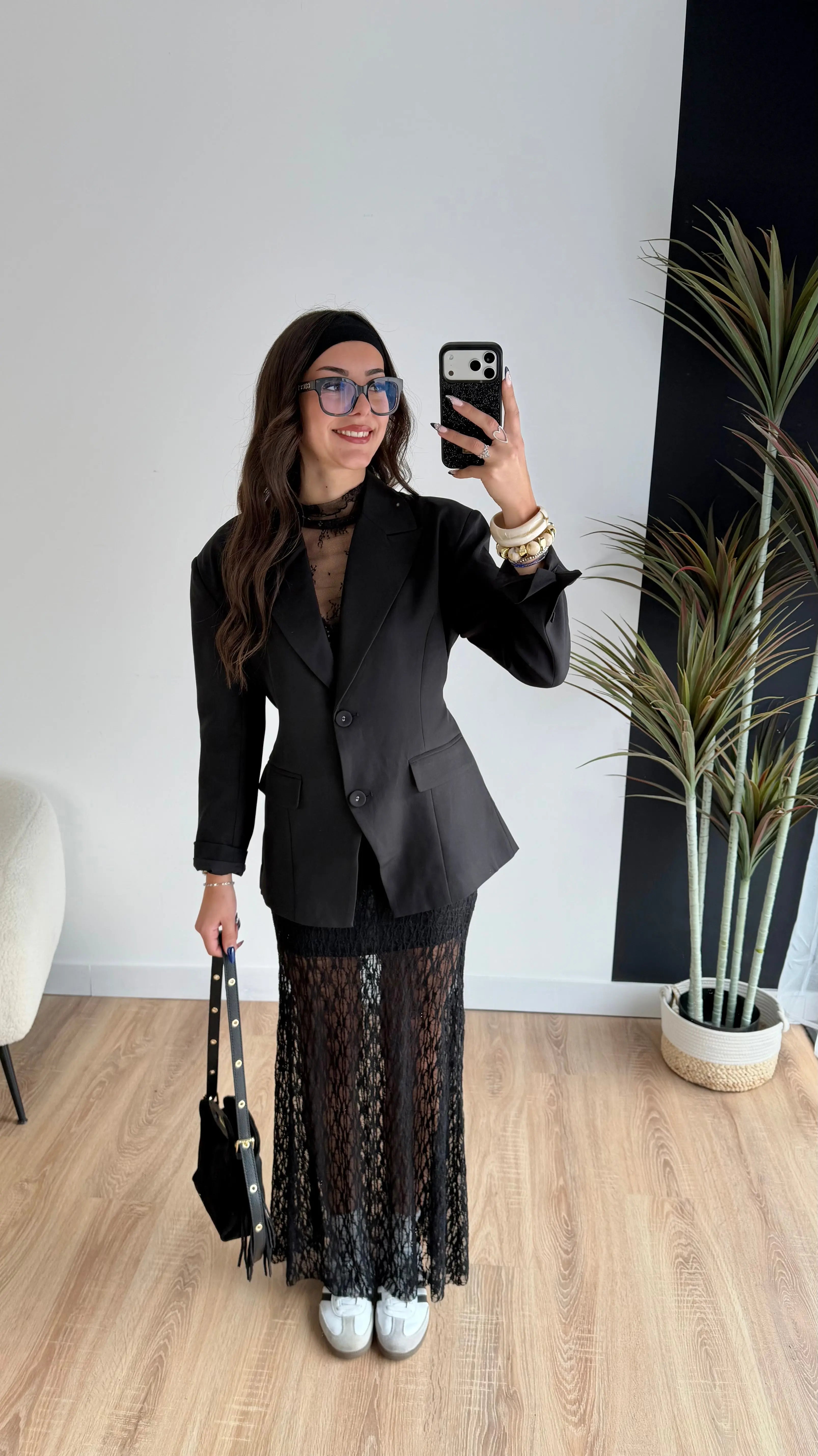 Jupe à dentelle noir DS.Sélection