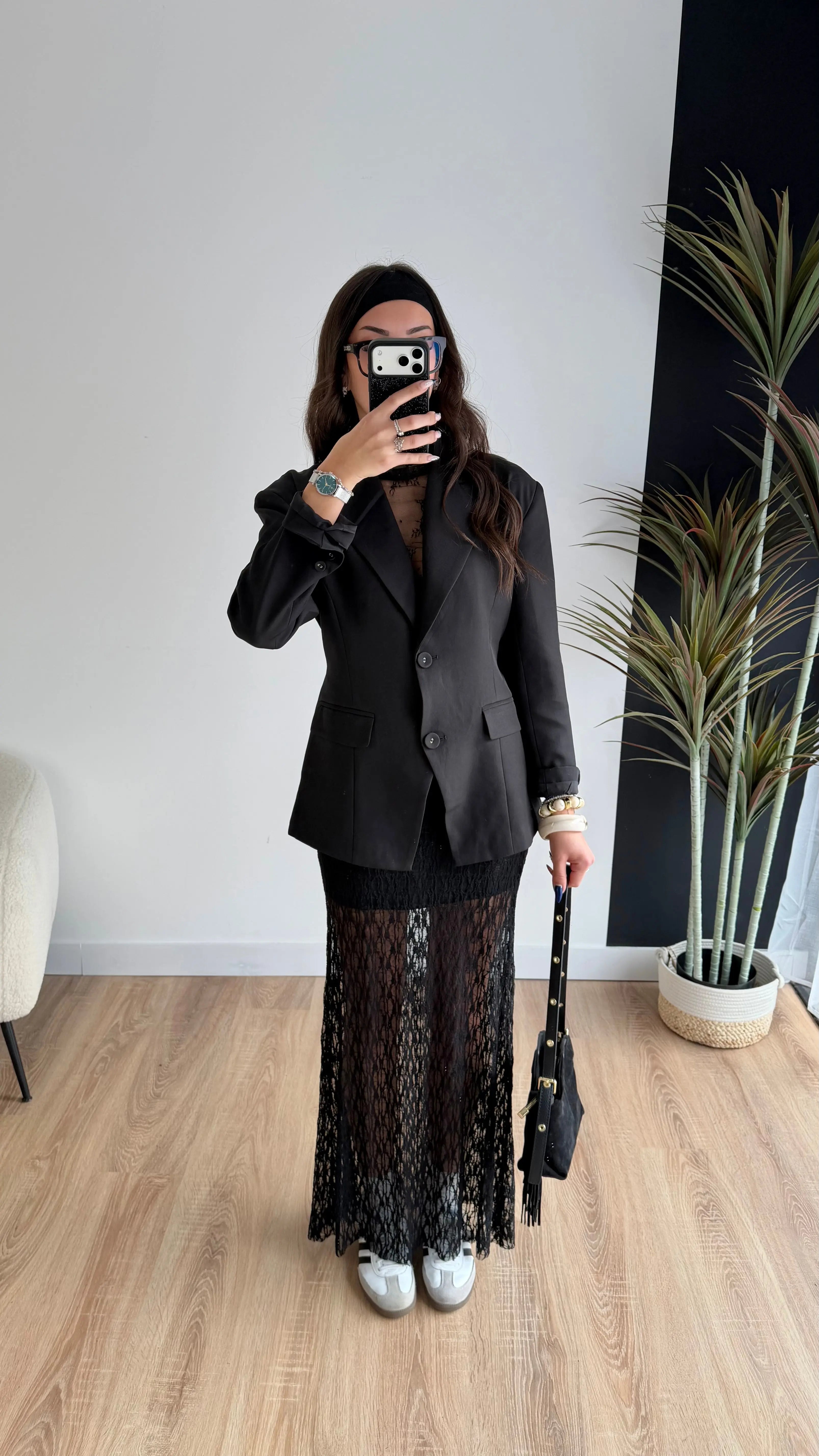 Jupe à dentelle noir DS.Sélection