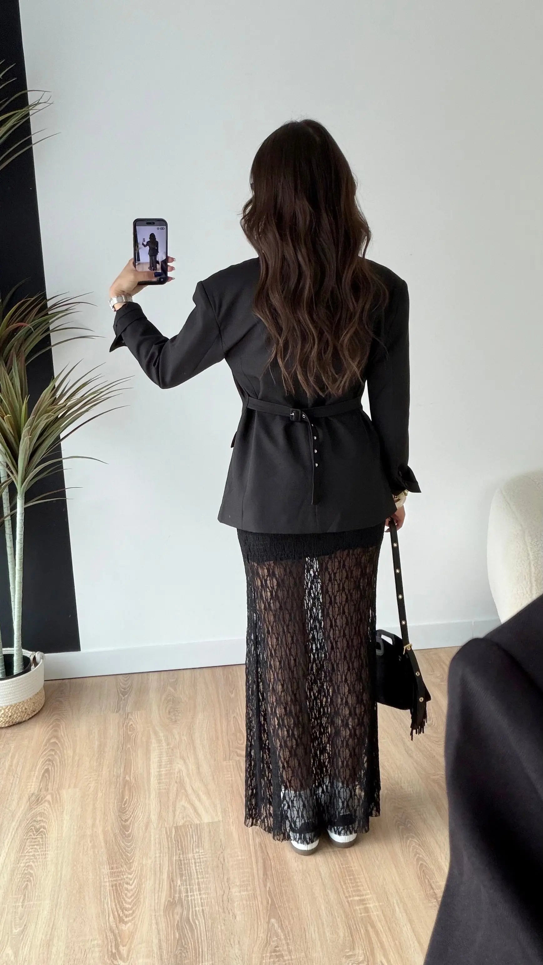 Jupe à dentelle noir DS.Sélection