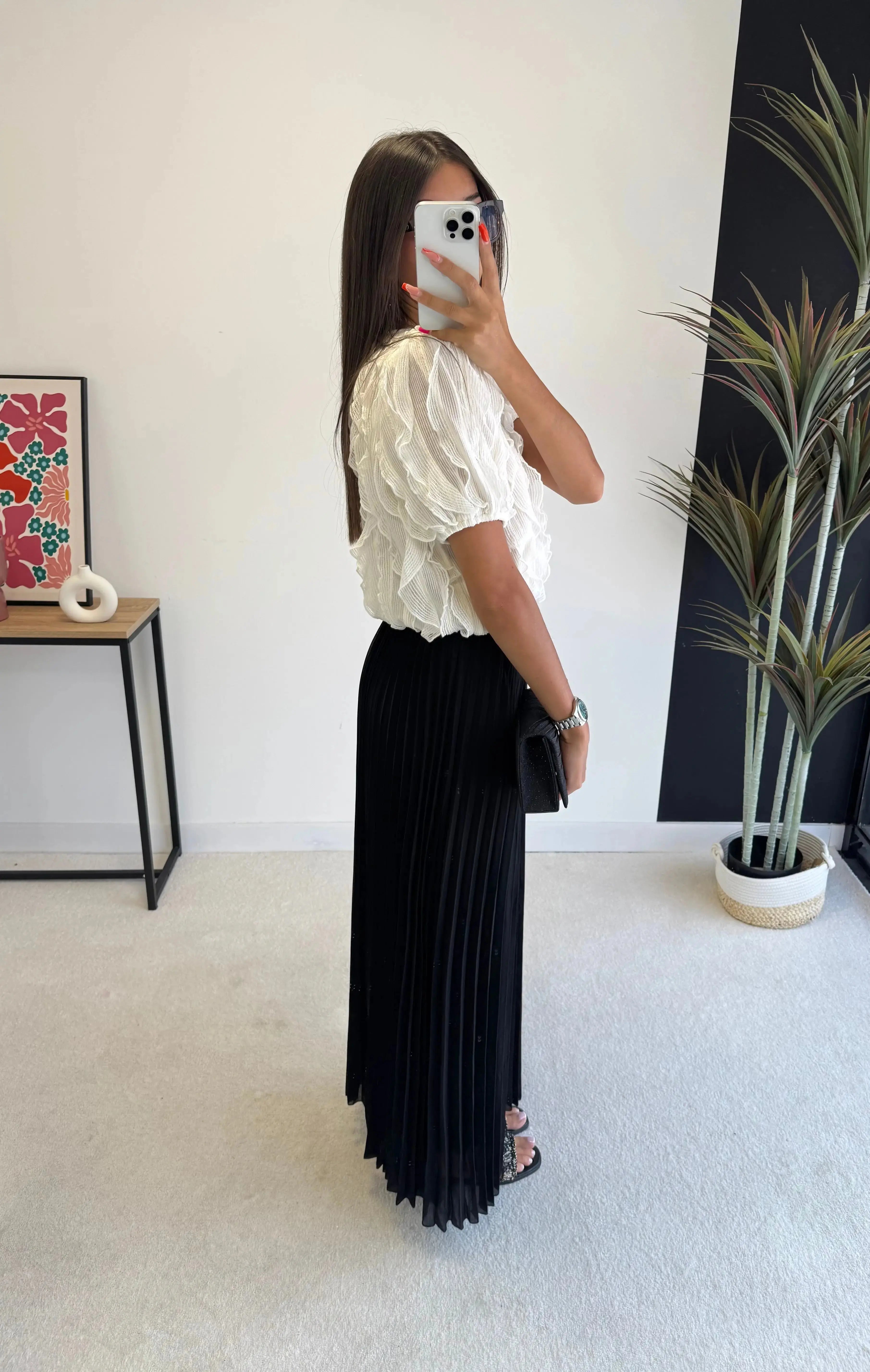 Top à volant beige DS.Sélection