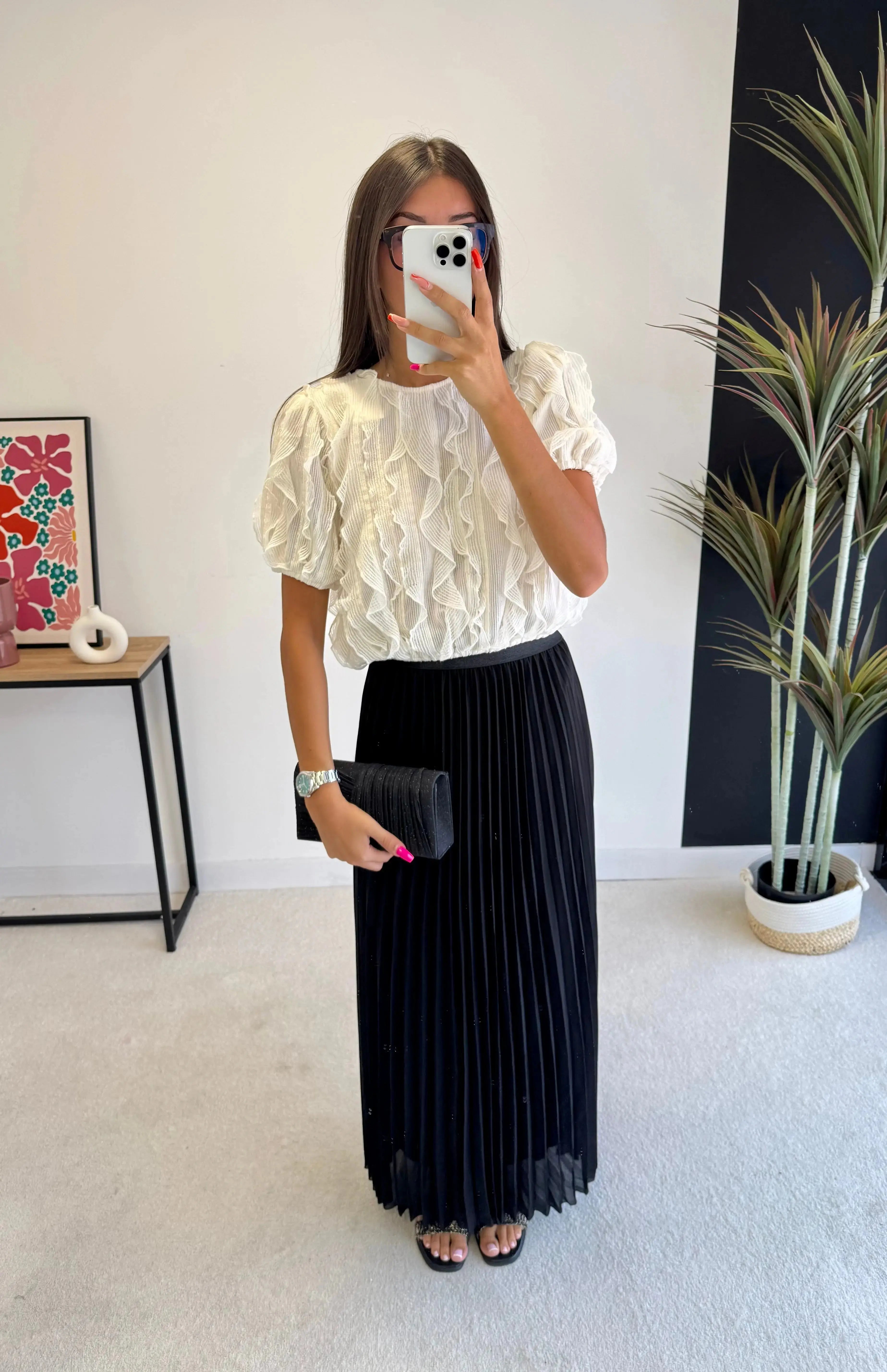 Top à volant beige DS.Sélection