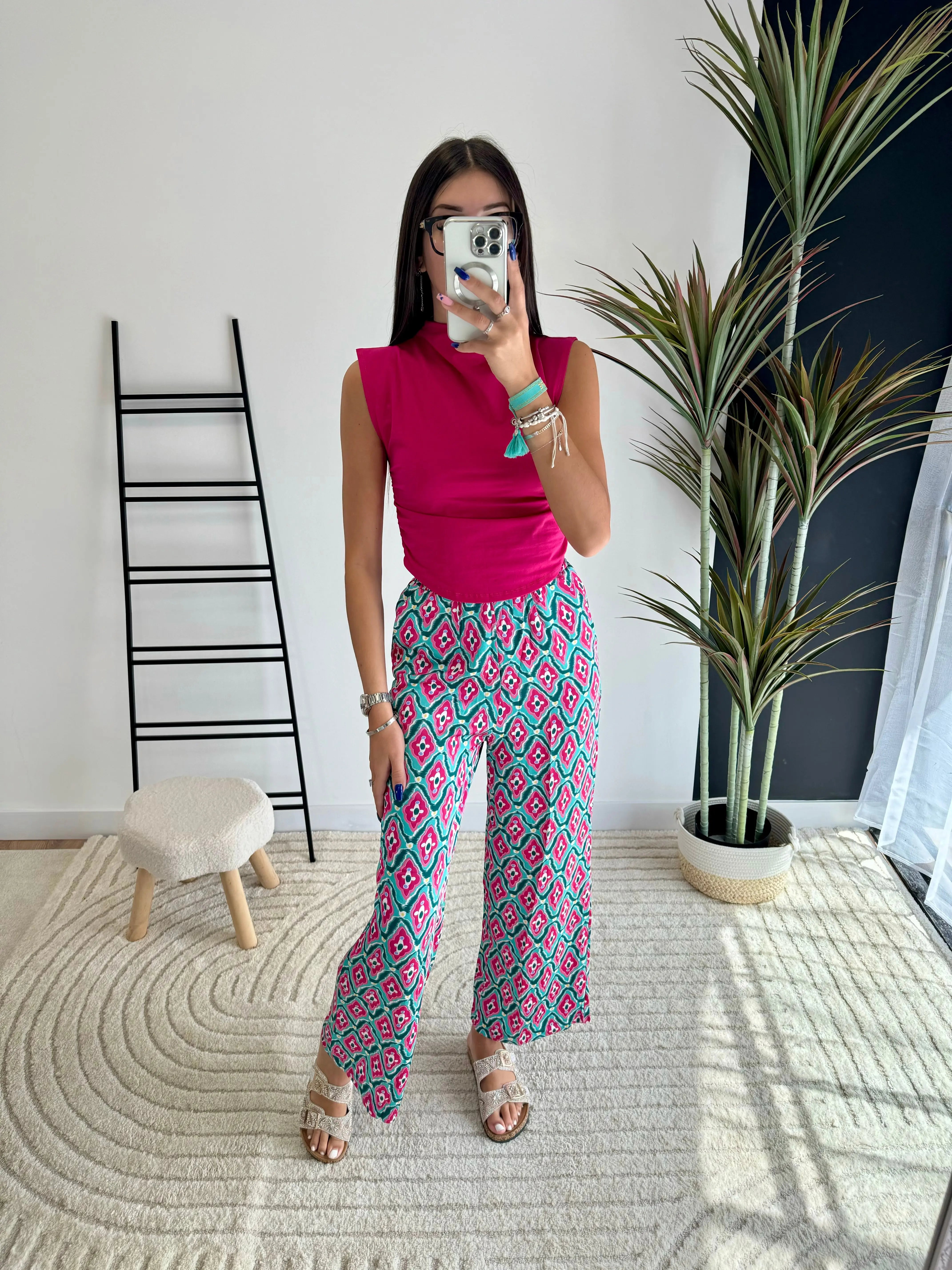 Pantalon à motifs rose DS.Sélection