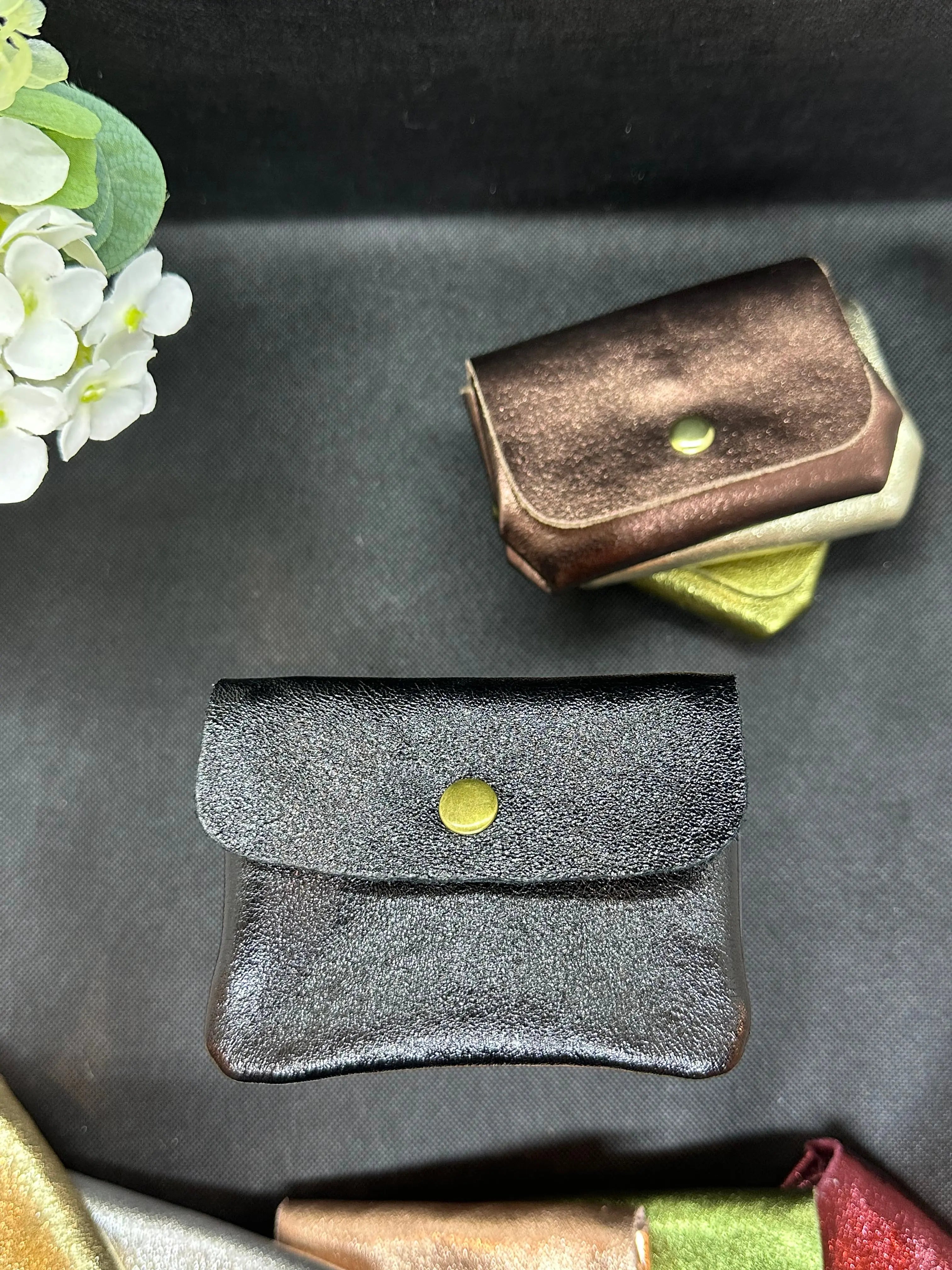 Porte-monnaie en cuir mini DS.Sélection