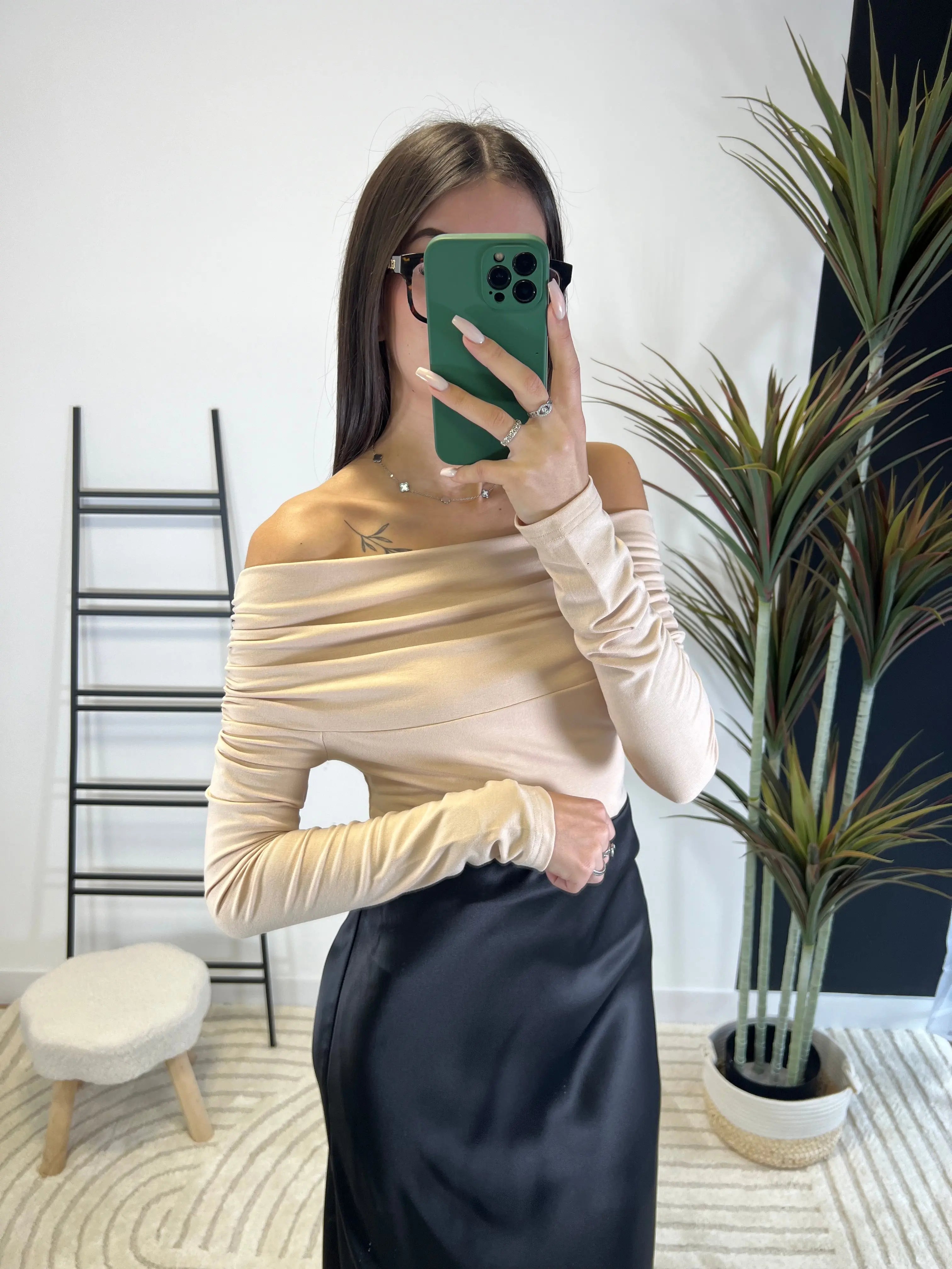 Pull bardot beige DS.Sélection