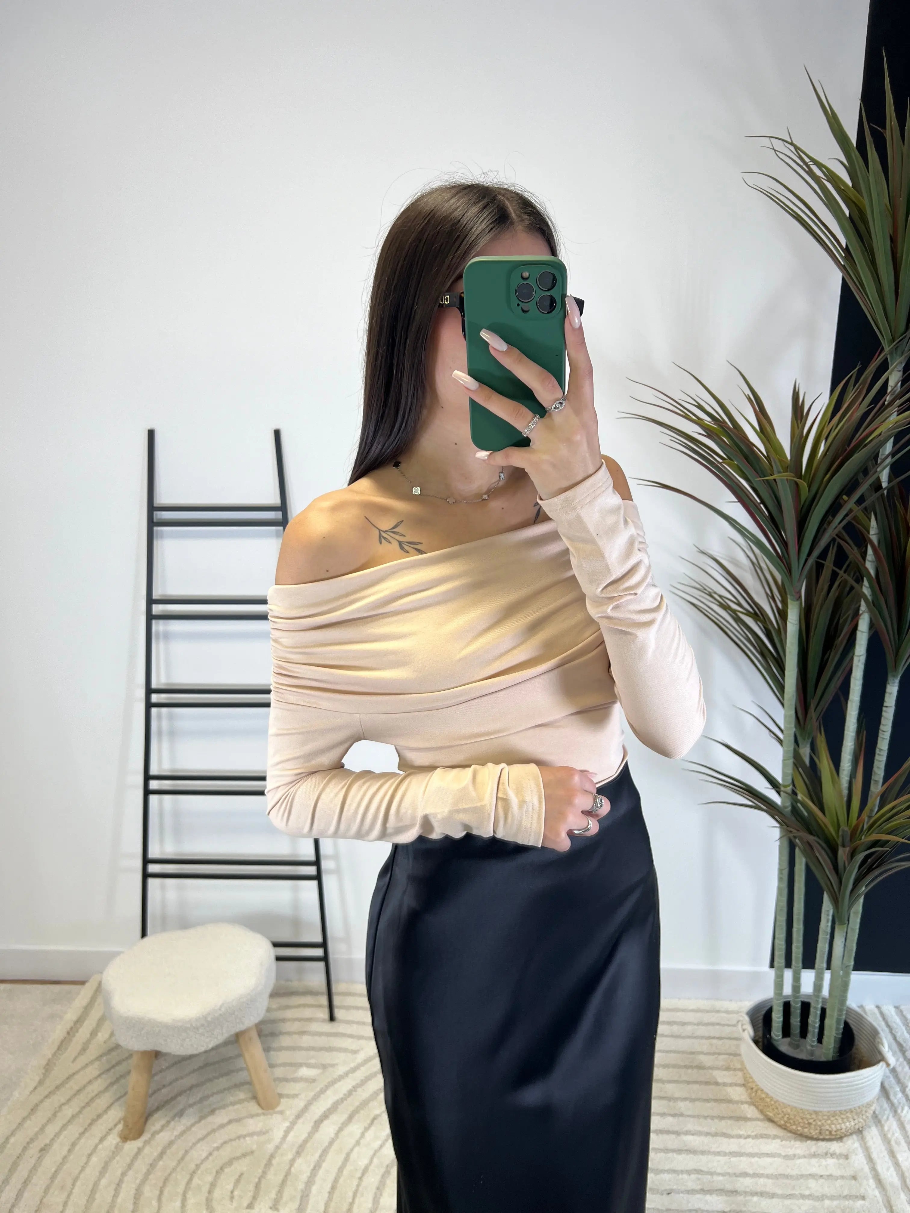 Pull bardot beige DS.Sélection