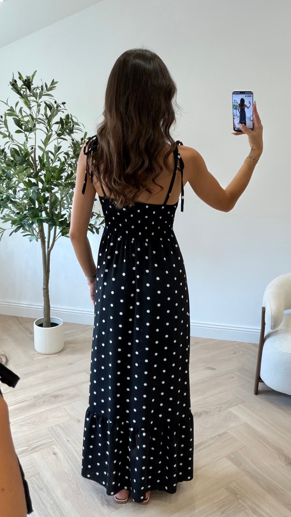 Robe longue à pois DS.Sélection