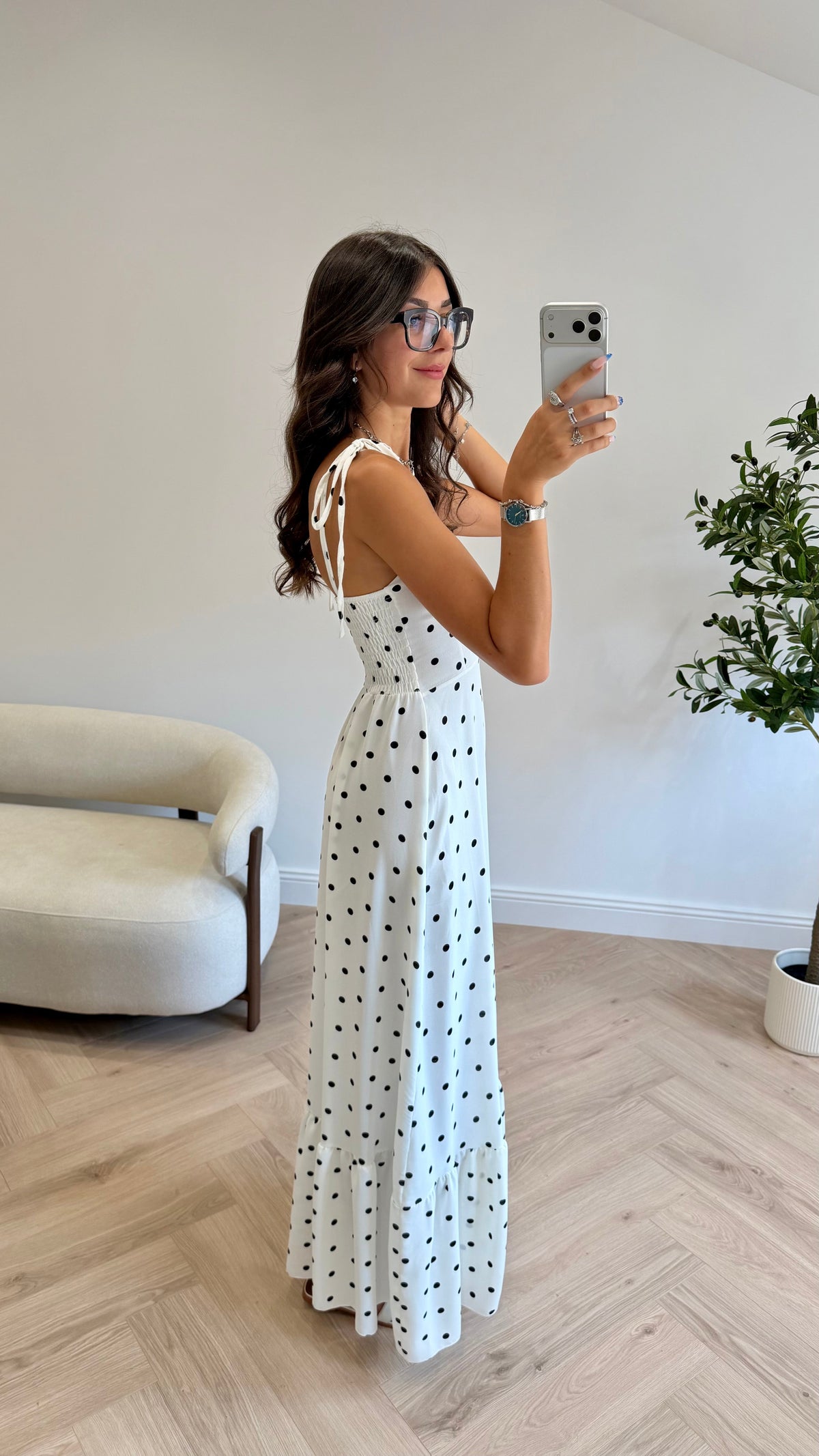 Robe longue à pois DS.Sélection