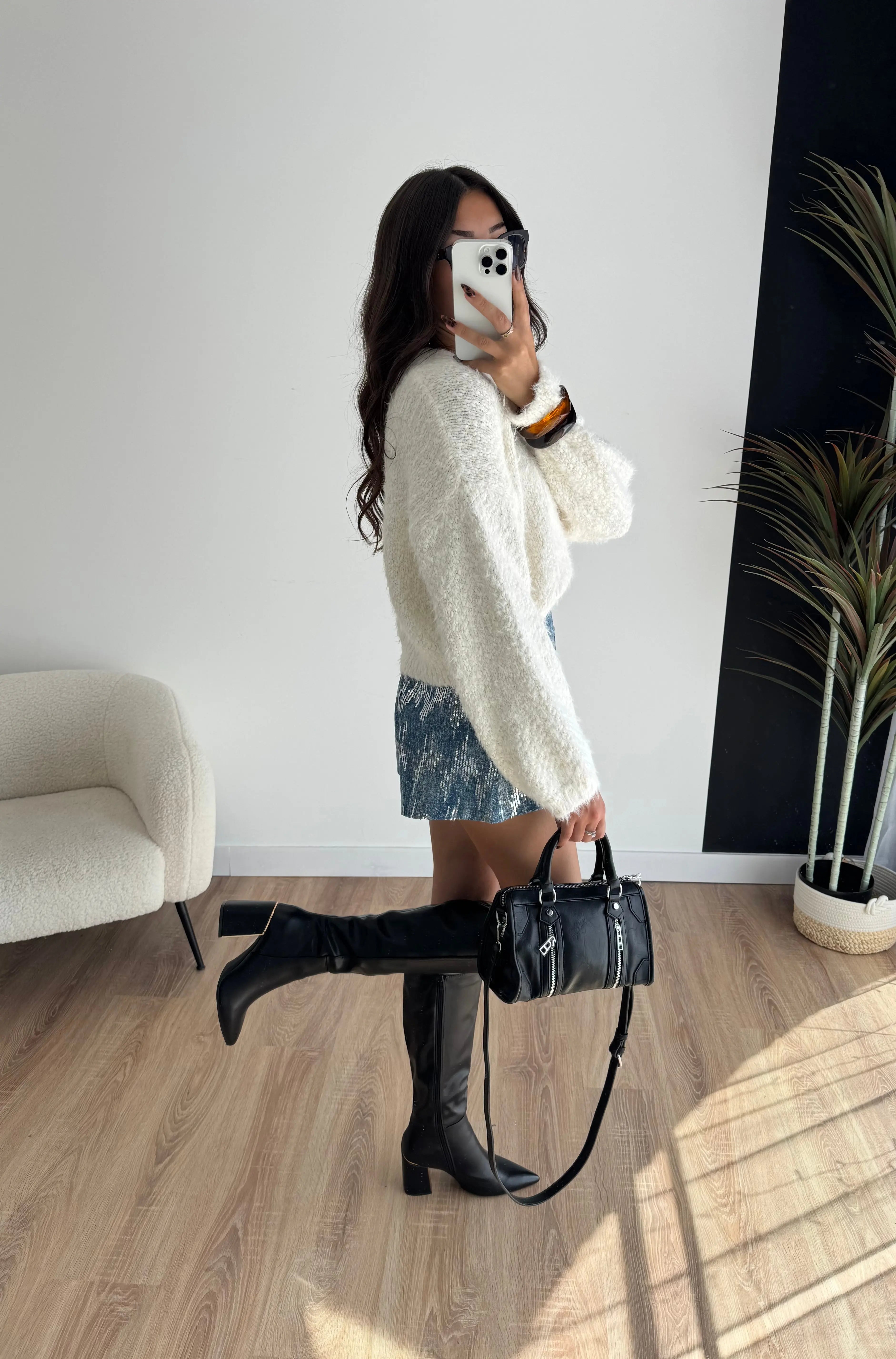 Short bleu à sequins DS.Sélection