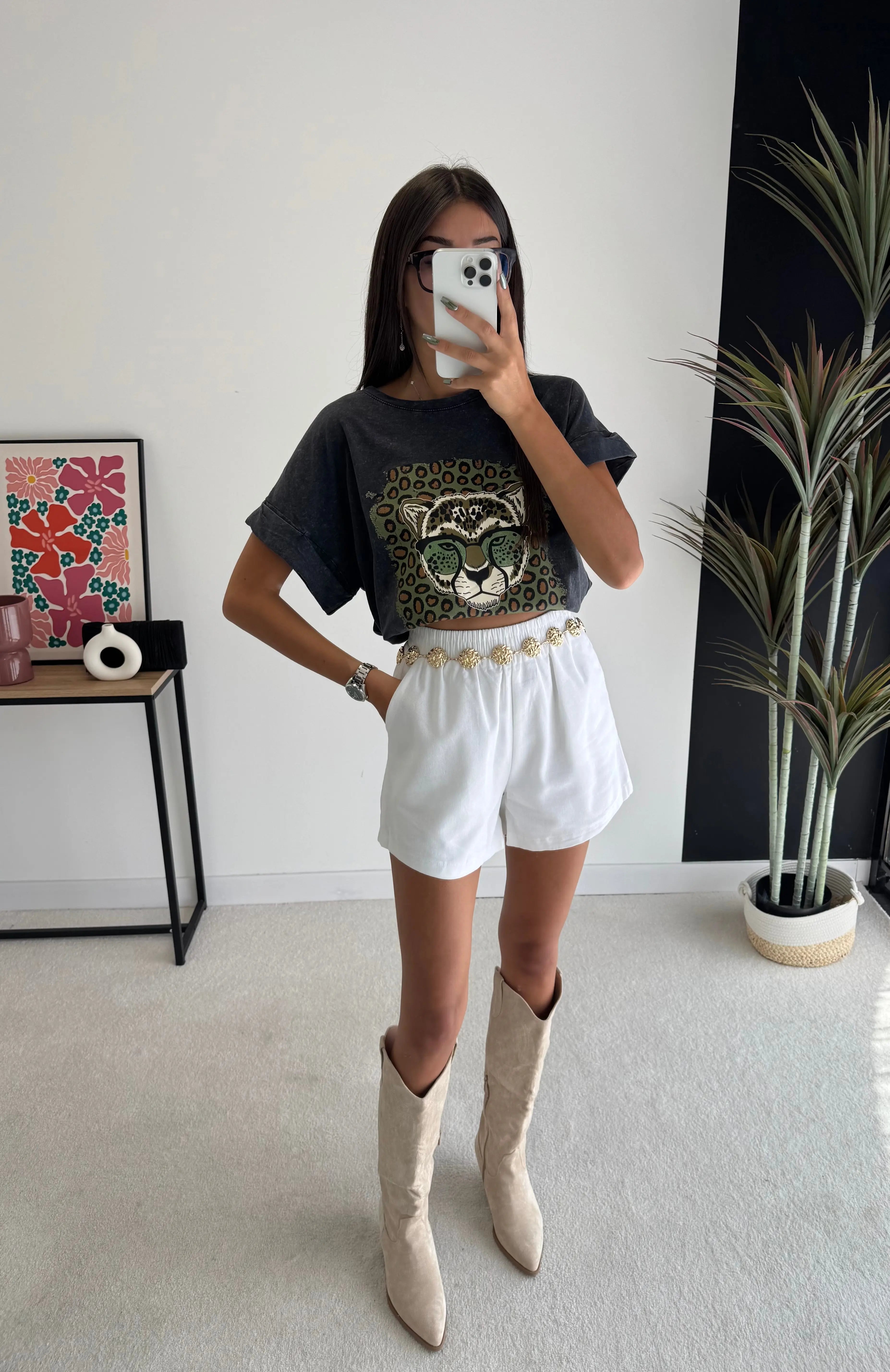 Short en lin blanc DS.Sélection