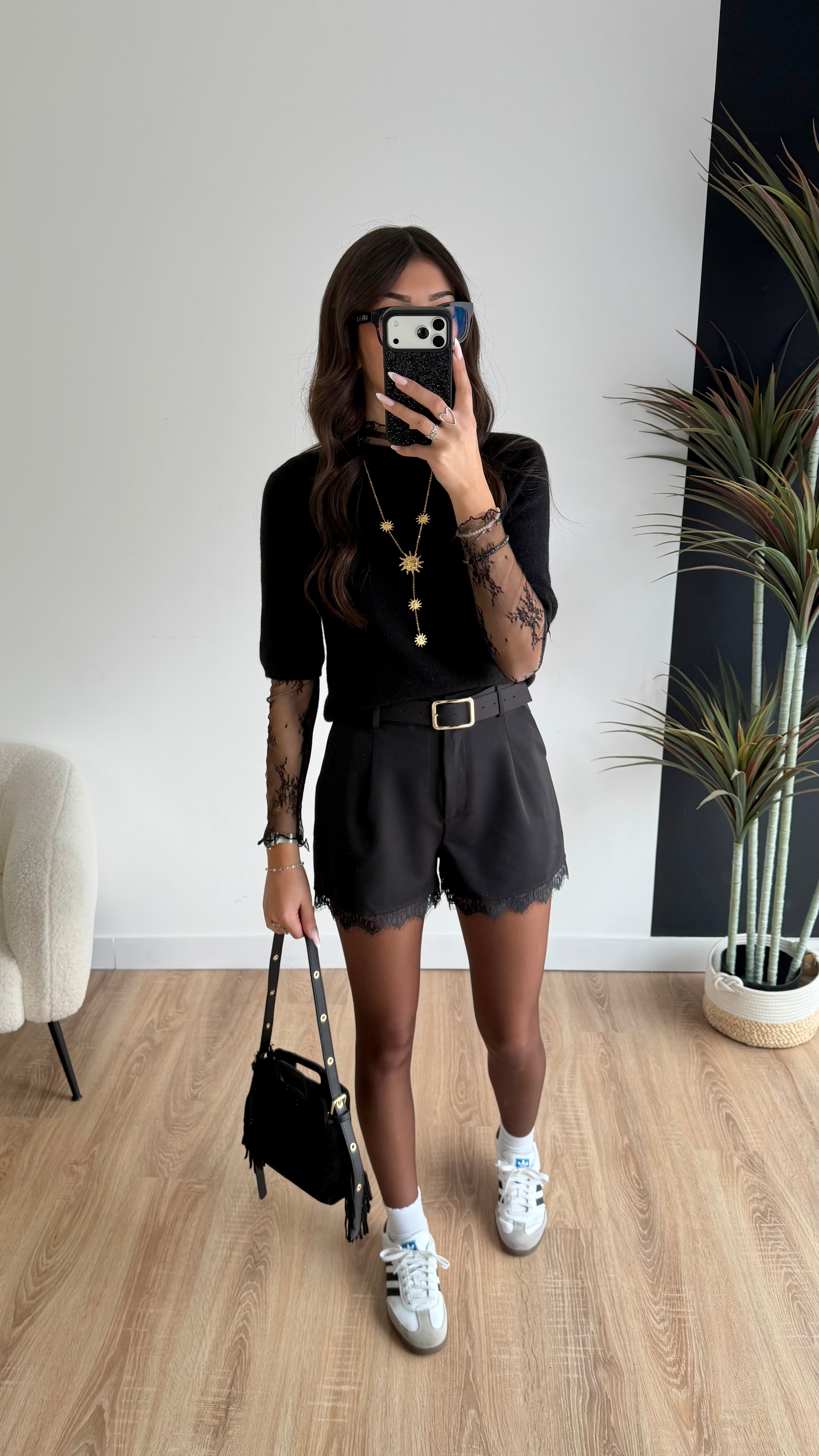 Short noir dentelle DS.Sélection