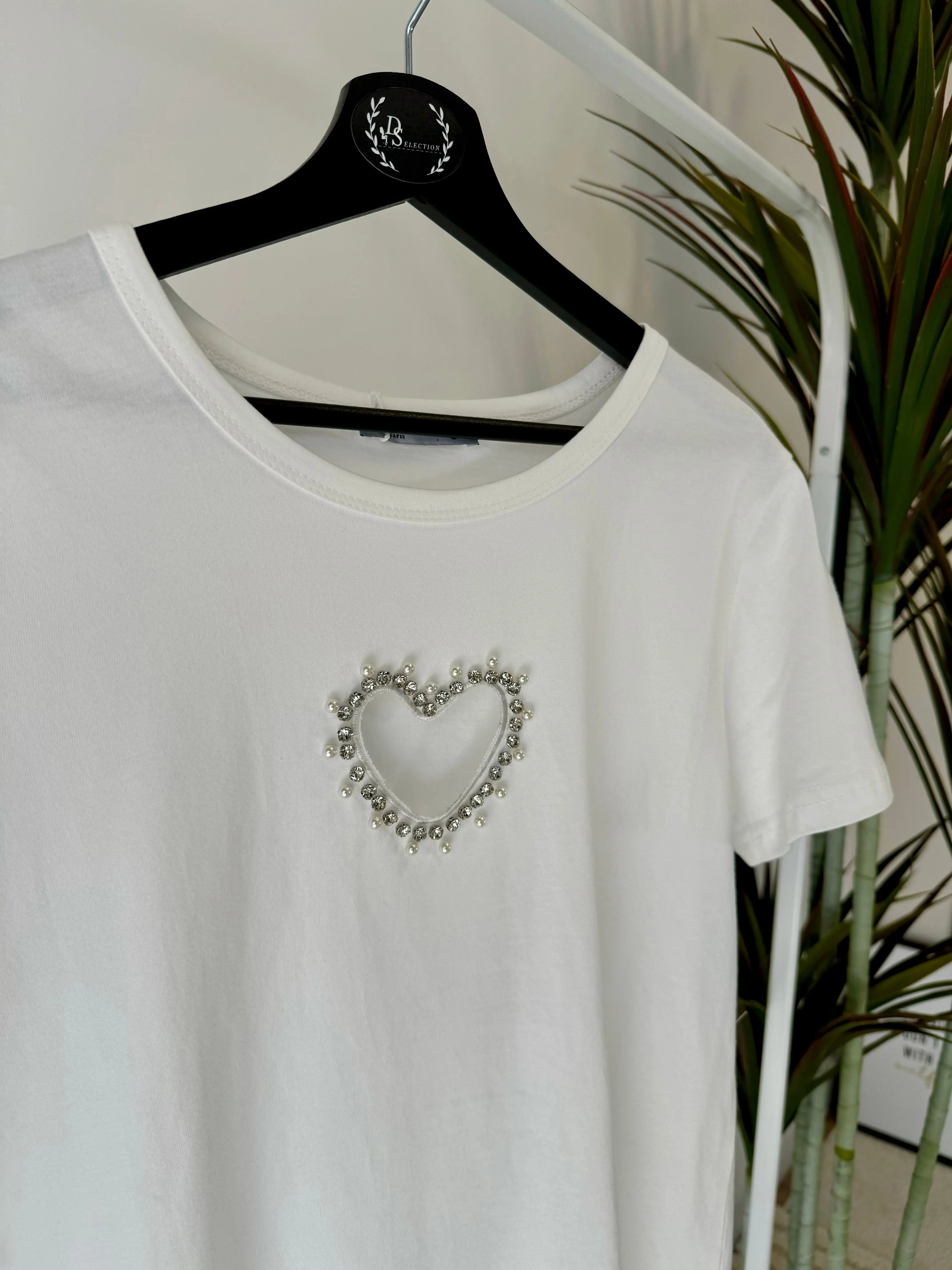 T-shirt blanc coeur DS.Sélection