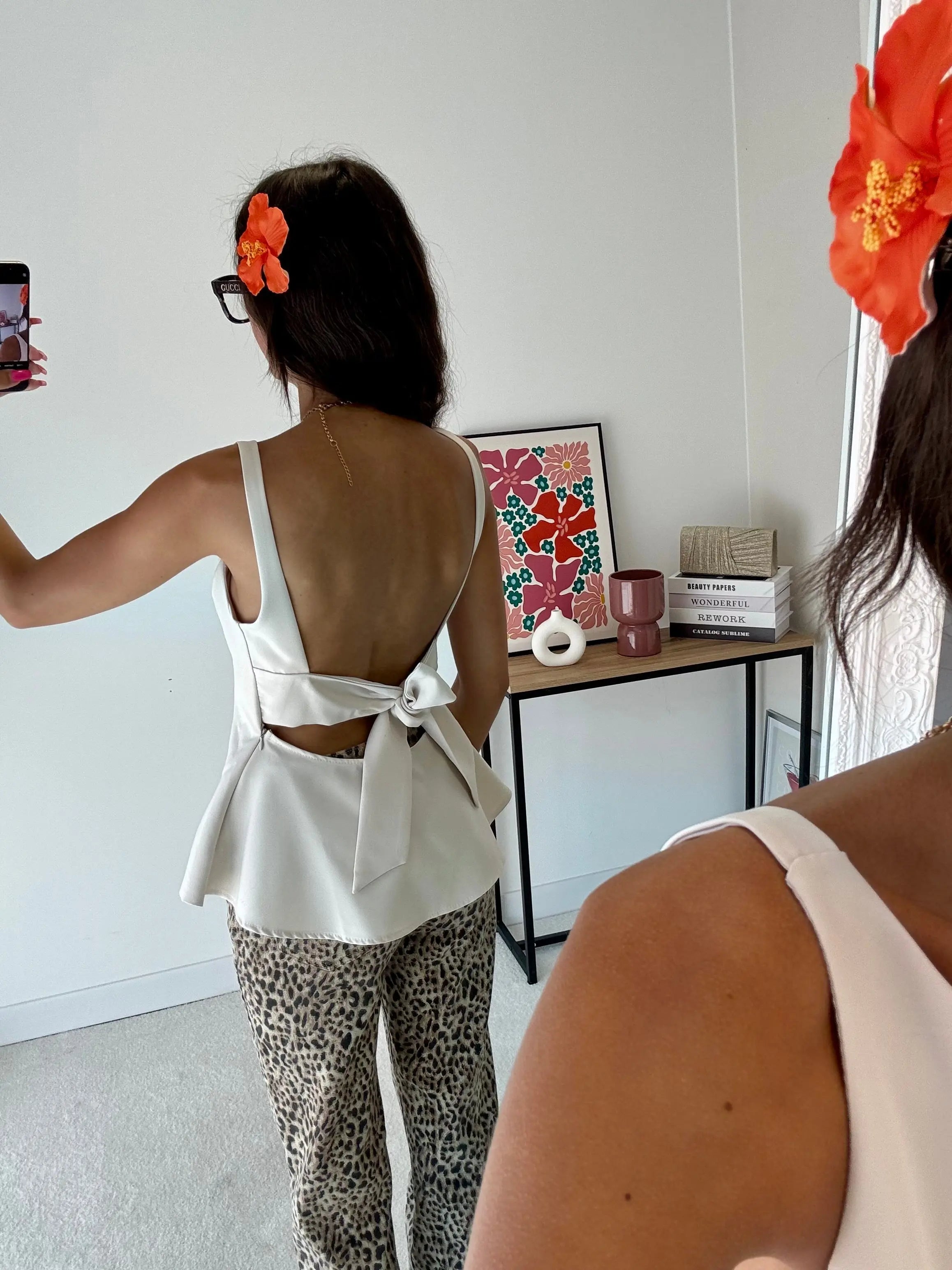 Top beige dos nu DS.Sélection