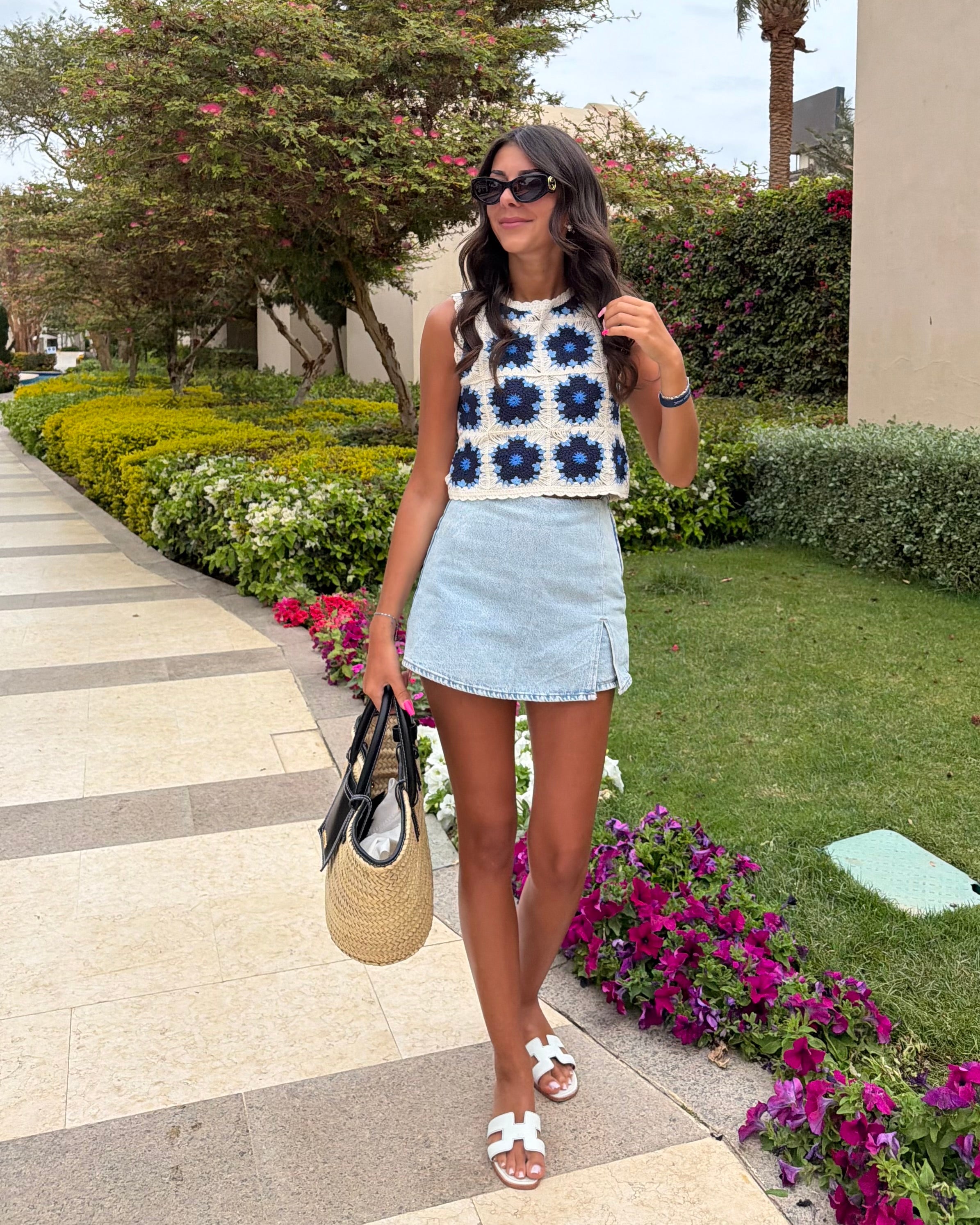 Top bleu broderie DS.Sélection