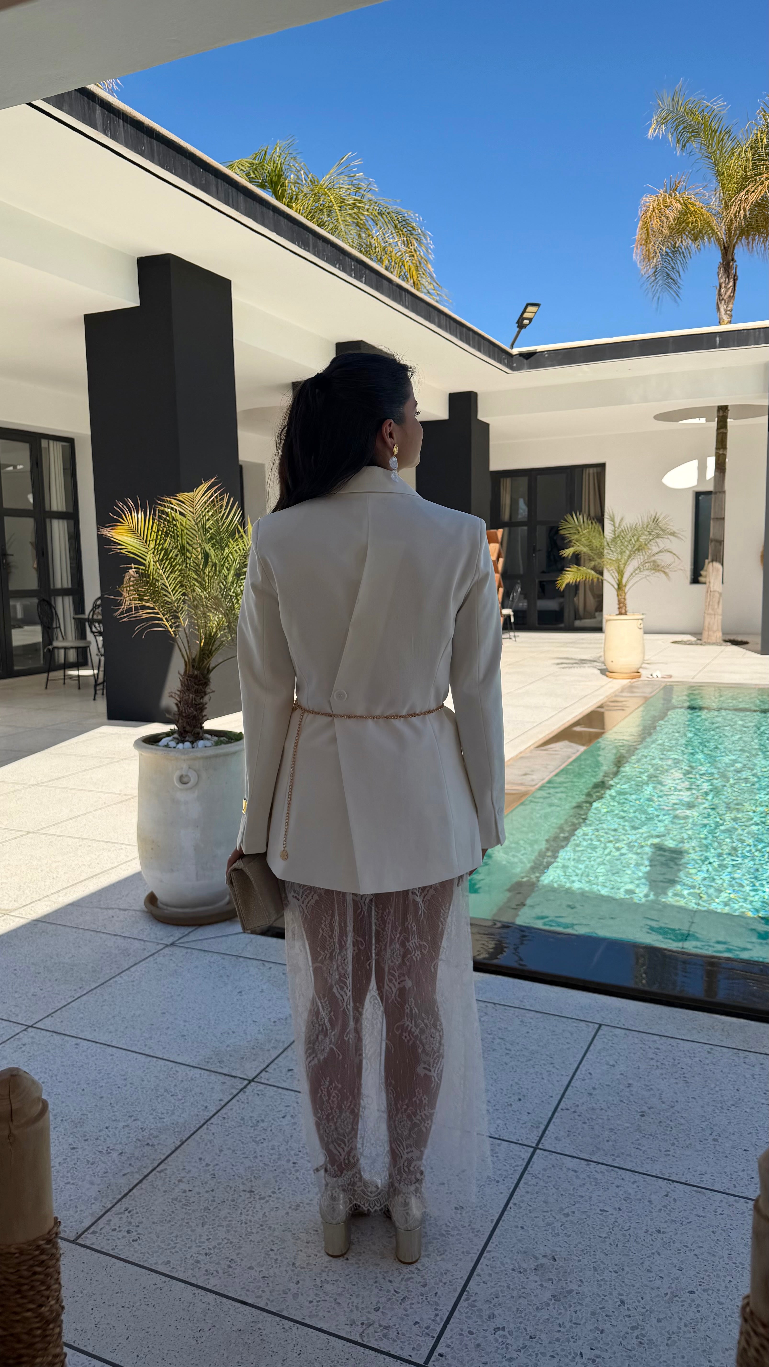 Jupe longue dentelle blanche DS.Sélection