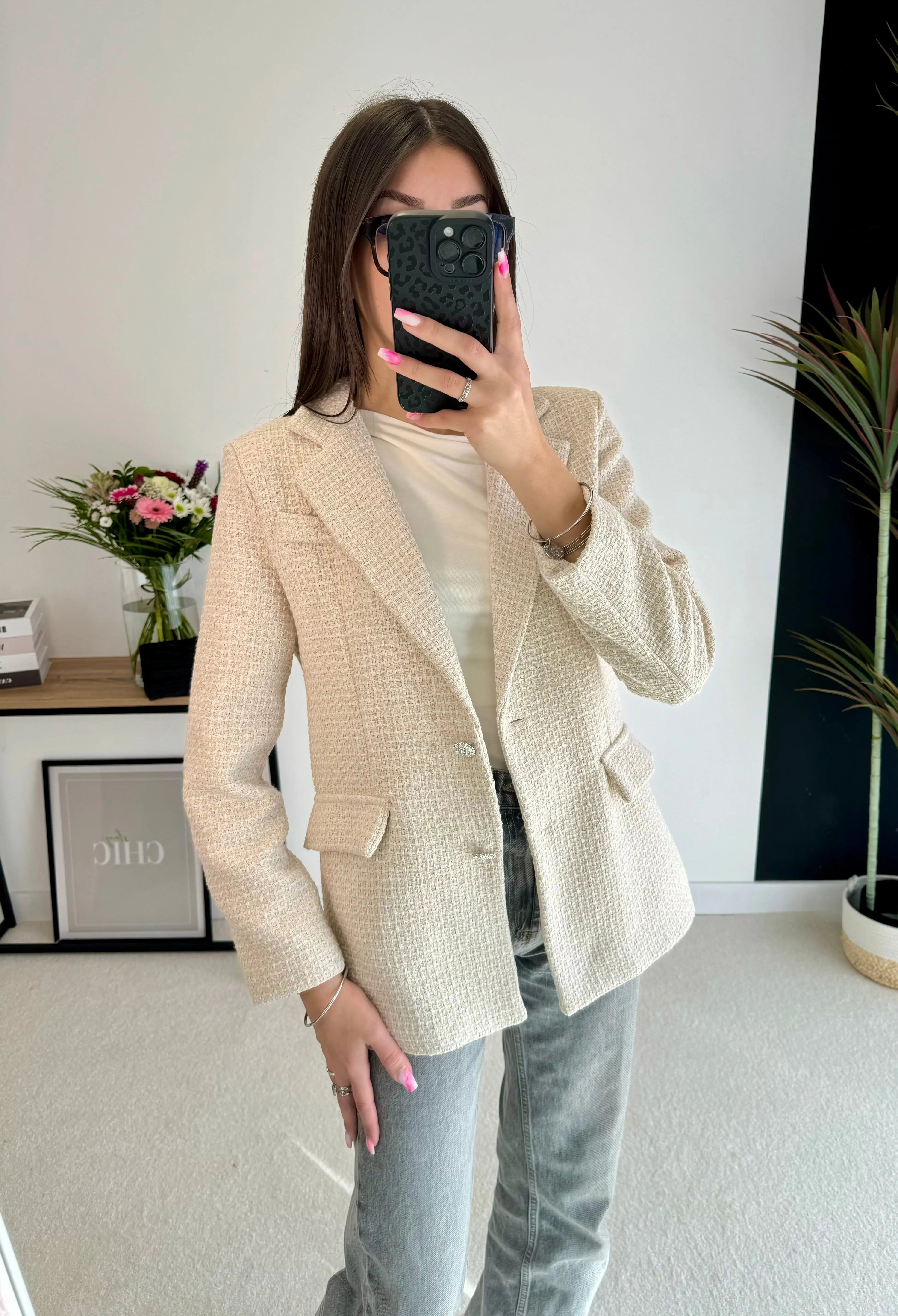 Blazer en tweed écru DS.Sélection