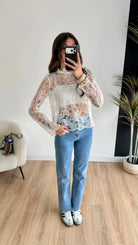 Blouse à dentelle blanche DS.Sélection