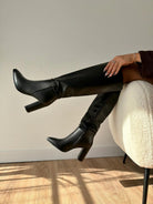 Bottes noires à talons DS.Sélection