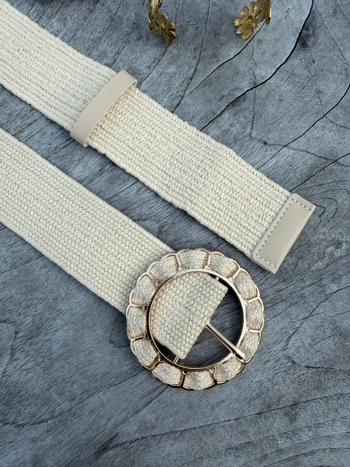Ceinture beige et dorée DS.Sélection