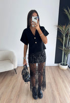 Jupe à sequins noirs DS.Sélection
