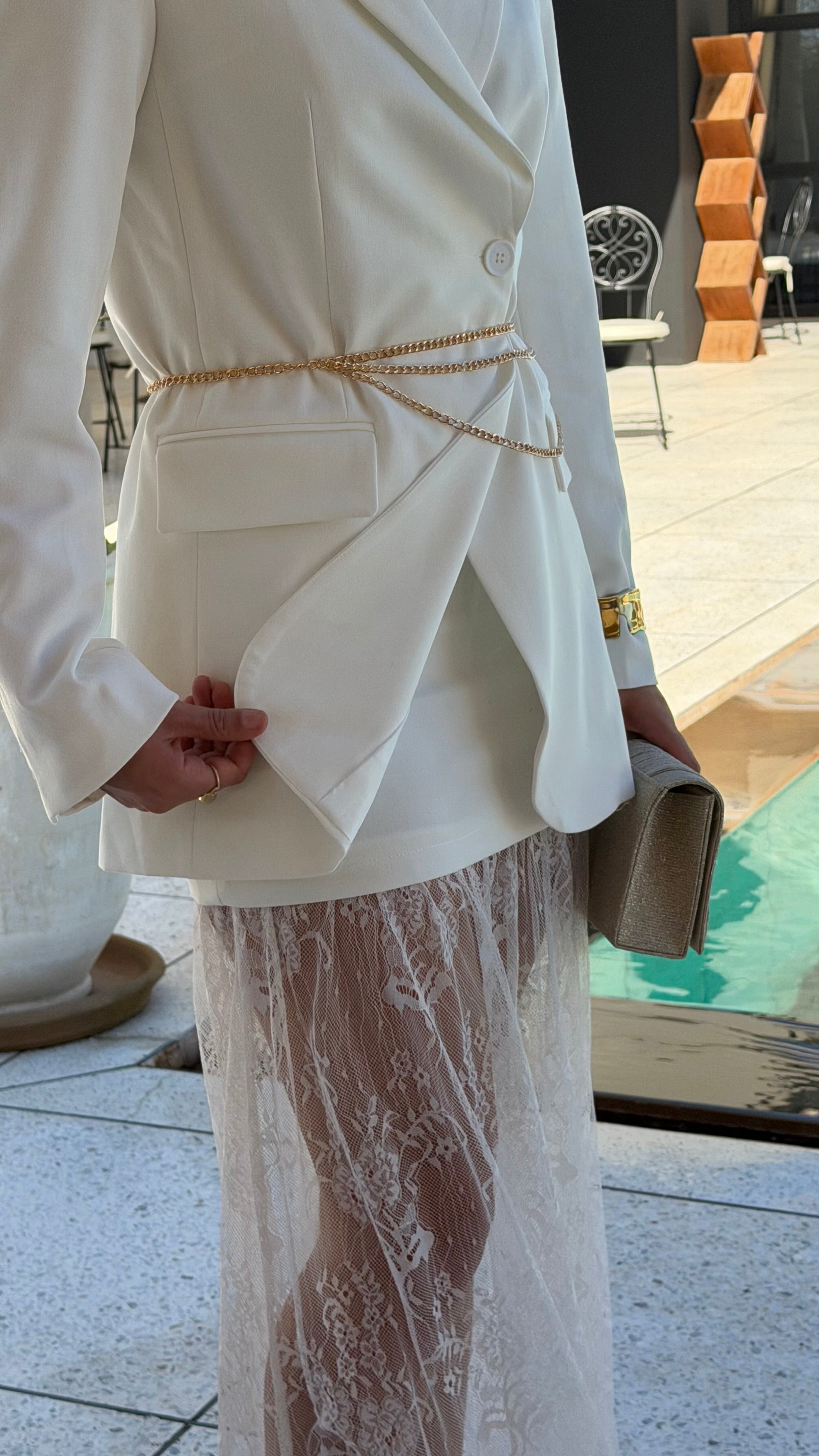 Jupe longue dentelle blanche DS.Sélection