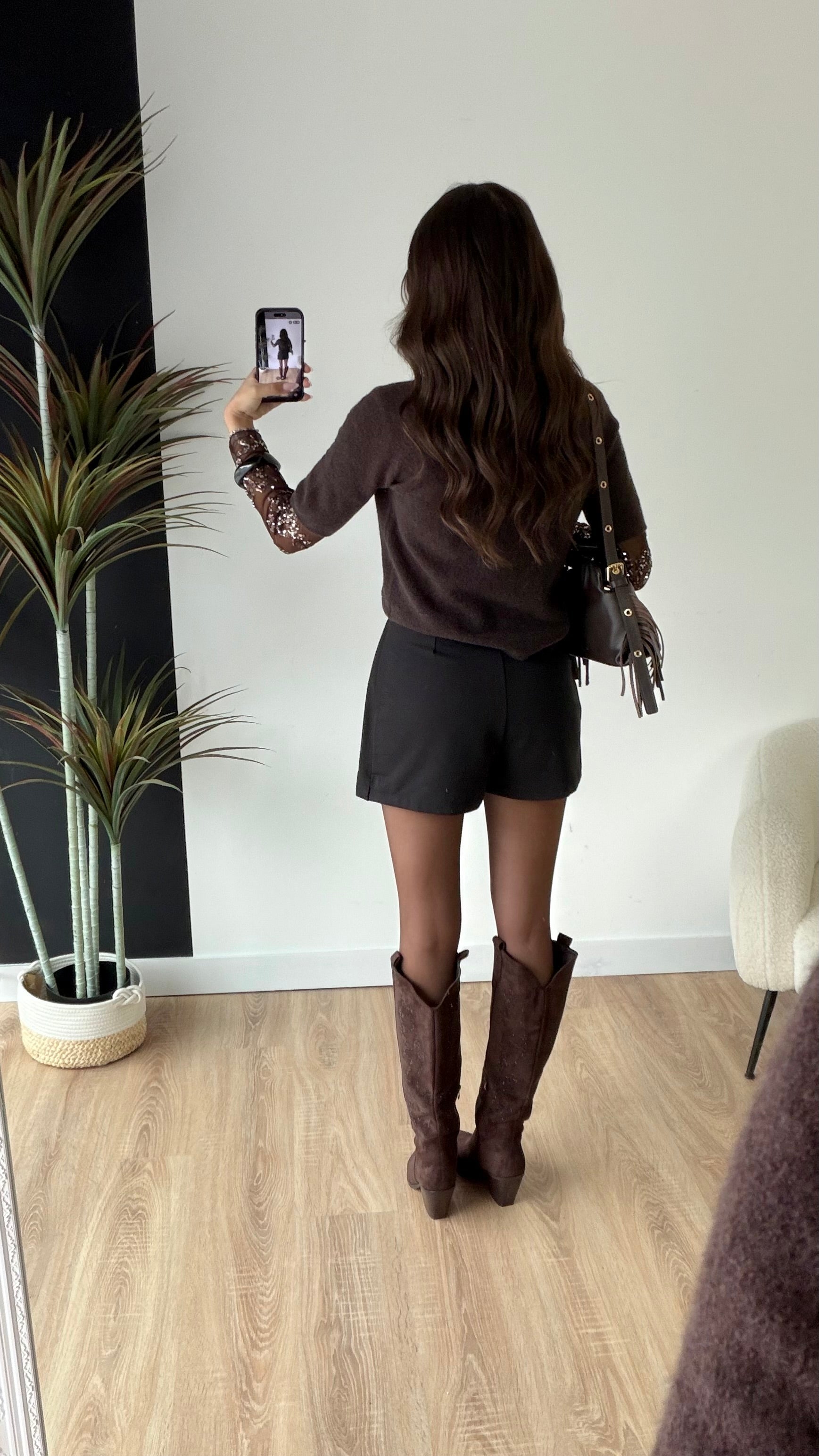 Jupe short noir doré DS.Sélection