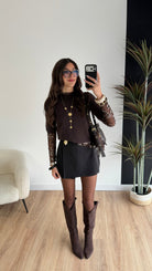 Jupe short noir doré DS.Sélection