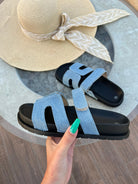 Mules bleu DS.Sélection