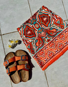 Mules oranges à strass DS.Sélection