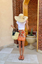 Mules oranges à strass DS.Sélection