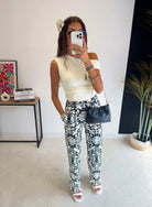 Pantalon noir à motifs DS.Sélection