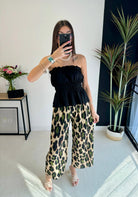 Pantalon plissé léopard kaki DS.Sélection
