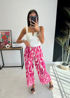 Pantalon plissé zébré rose DS.Sélection