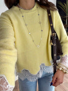 Pull dentelle jaune DS.Sélection