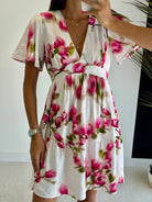 Robe courte brodée rose DS.Sélection