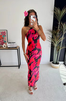 Robe dos nu noire/rose DS.Sélection