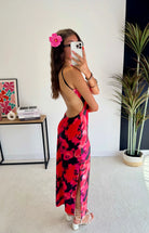 Robe dos nu noire/rose DS.Sélection