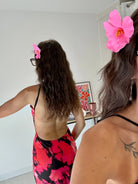 Robe dos nu noire/rose DS.Sélection