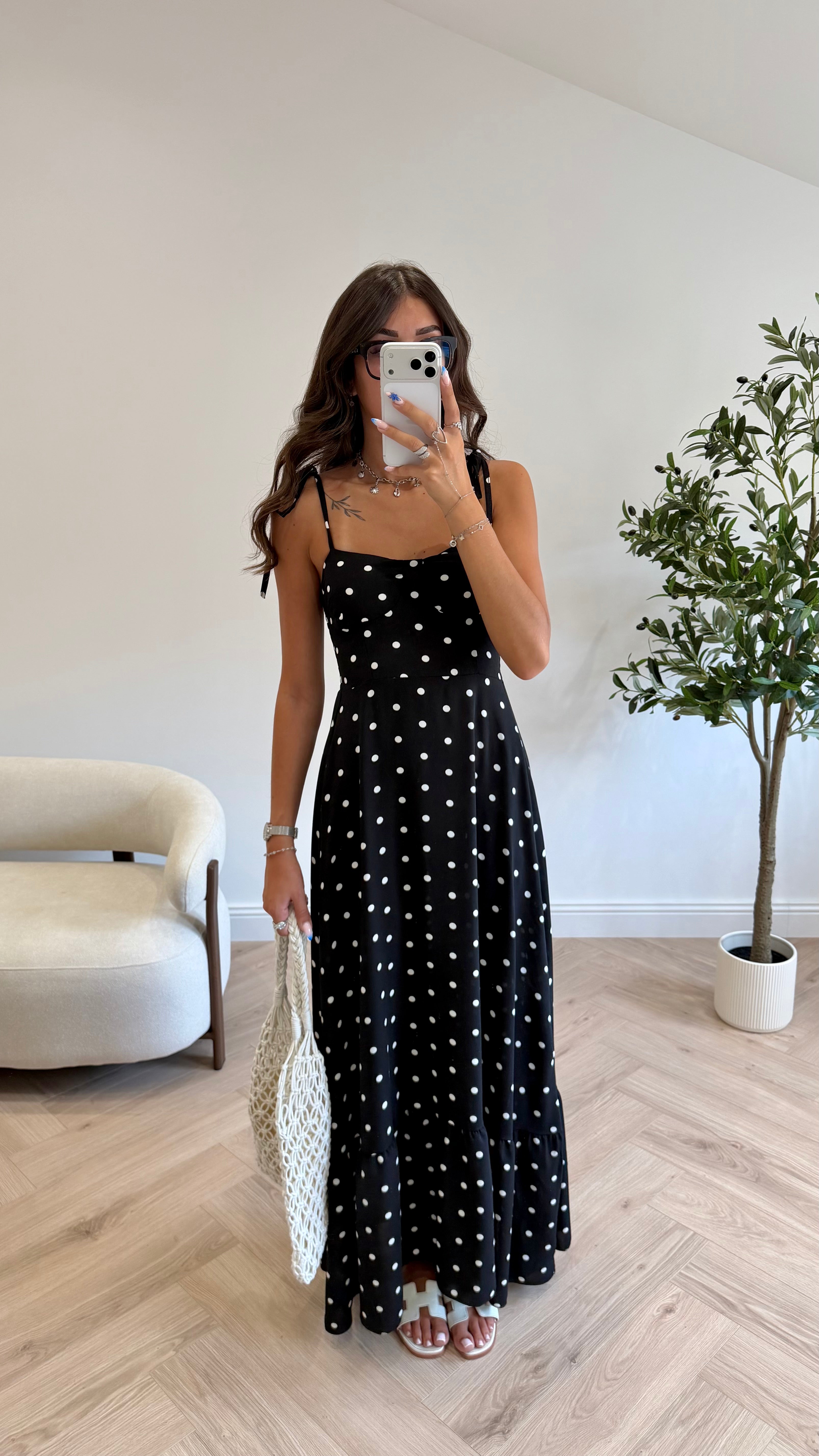 Robe longue à pois DS.Sélection
