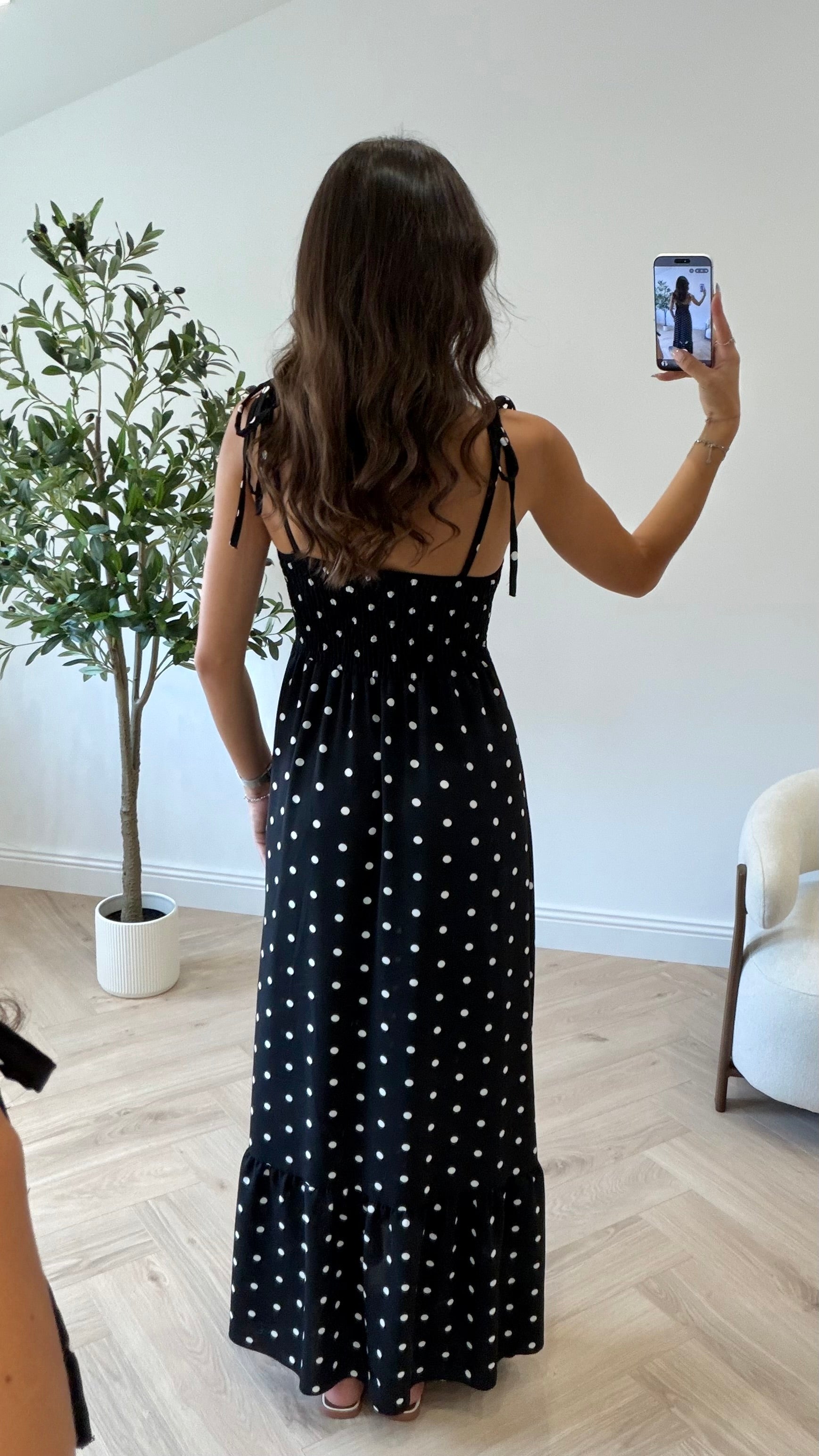 Robe longue à pois DS.Sélection