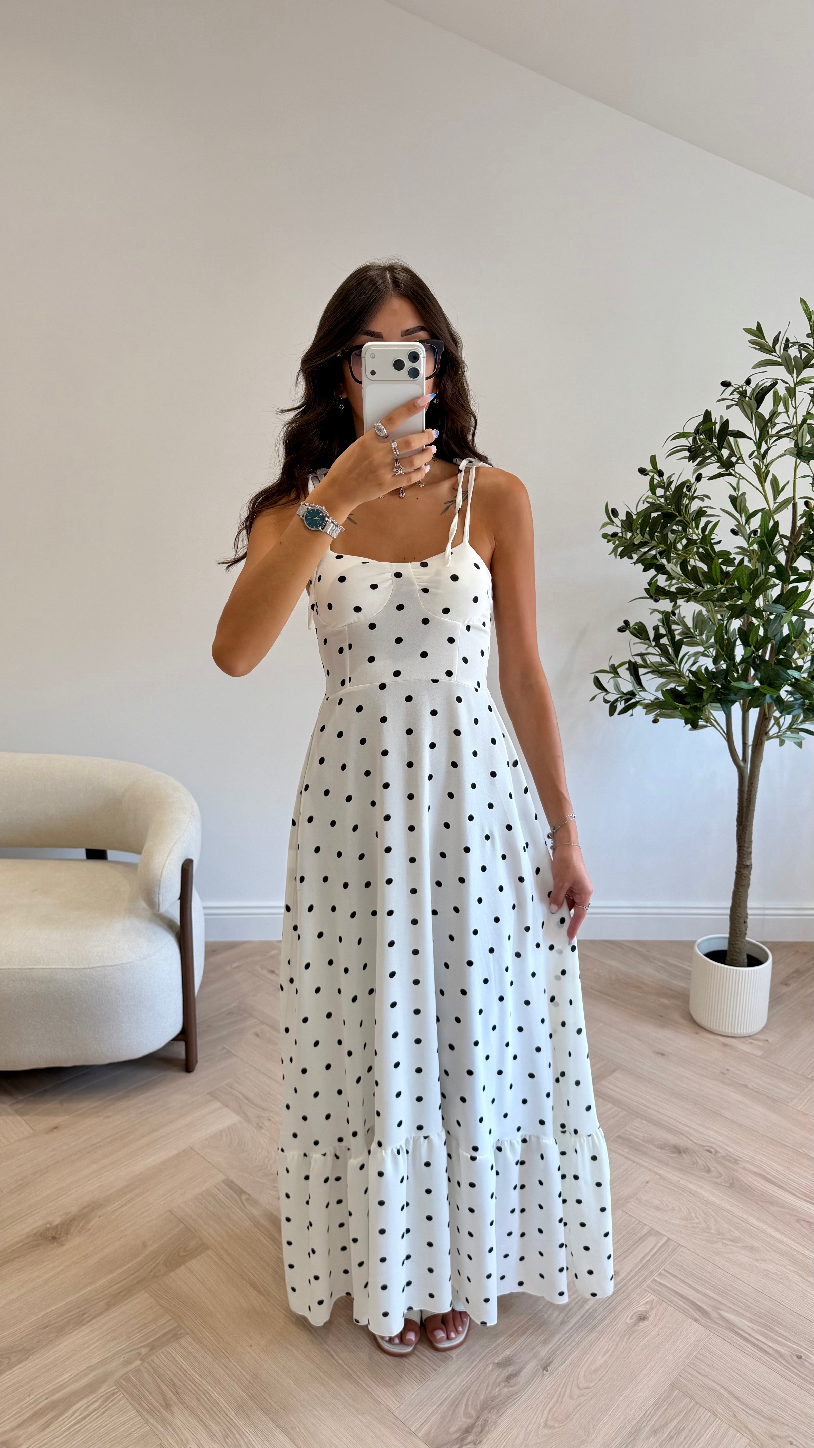 Robe longue à pois DS.Sélection