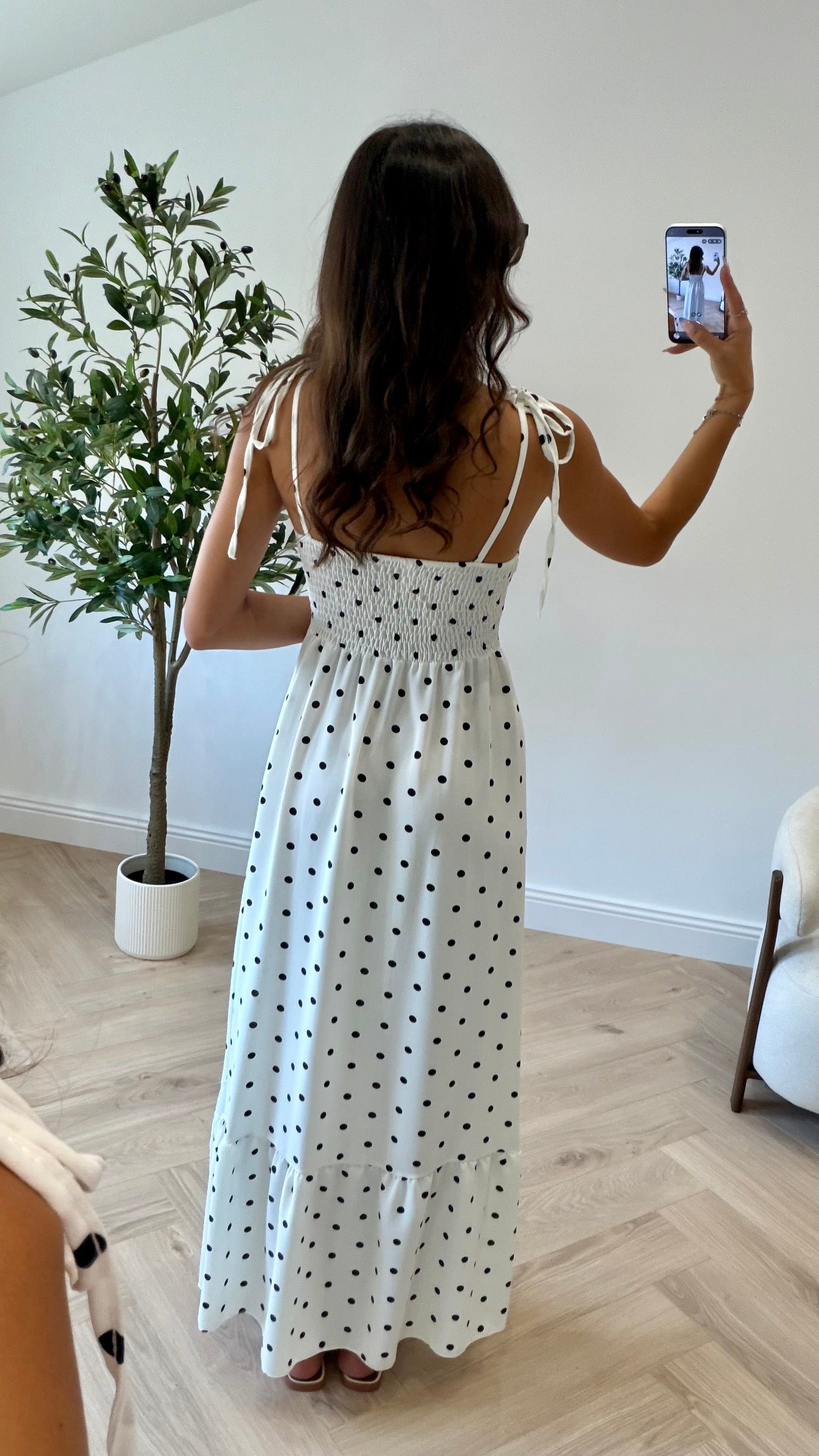 Robe longue à pois DS.Sélection