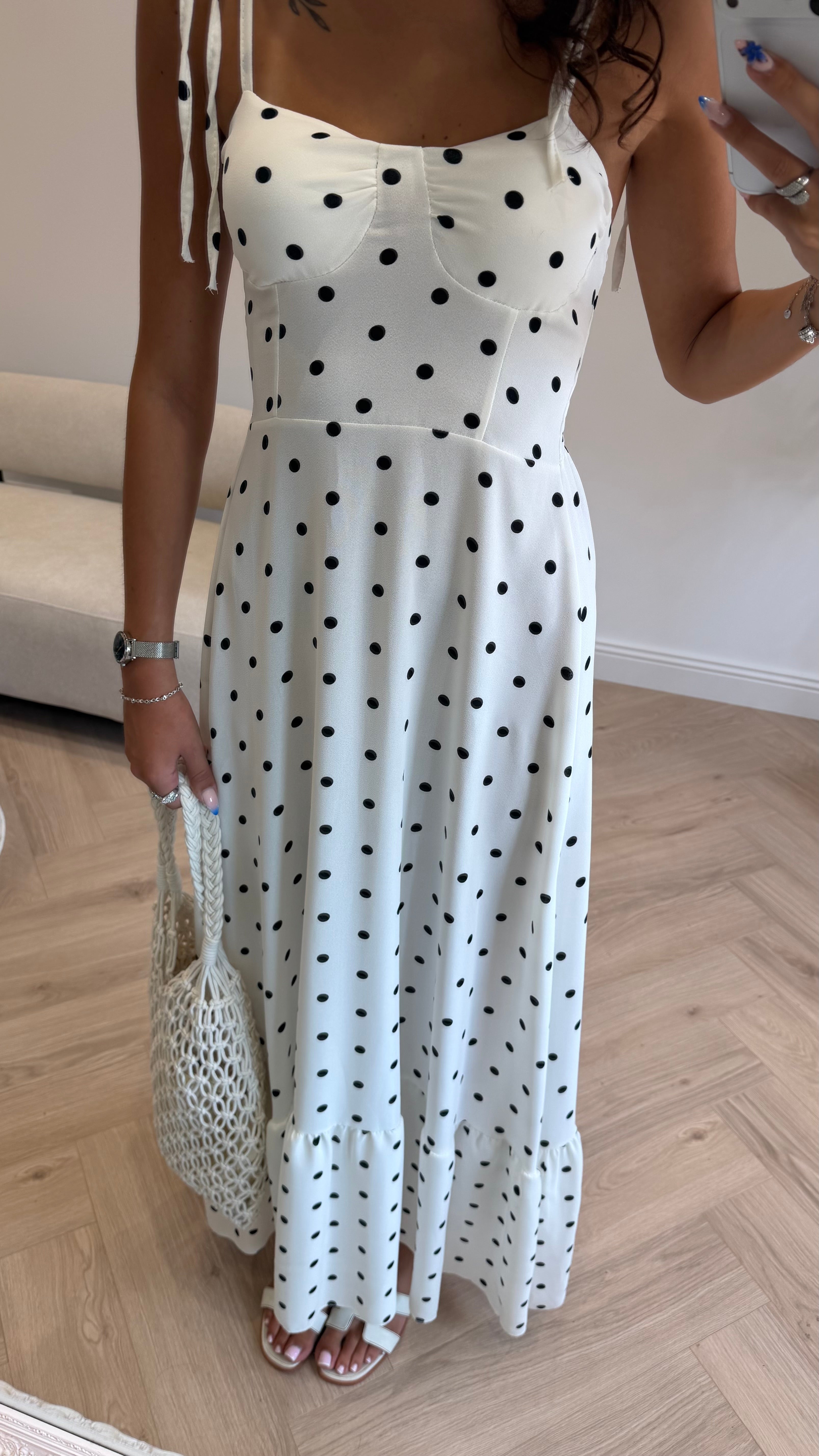 Robe longue à pois DS.Sélection