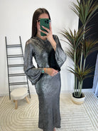 Robe longue argenté DS.Sélection