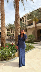 Robe longue bleu marine DS.Sélection