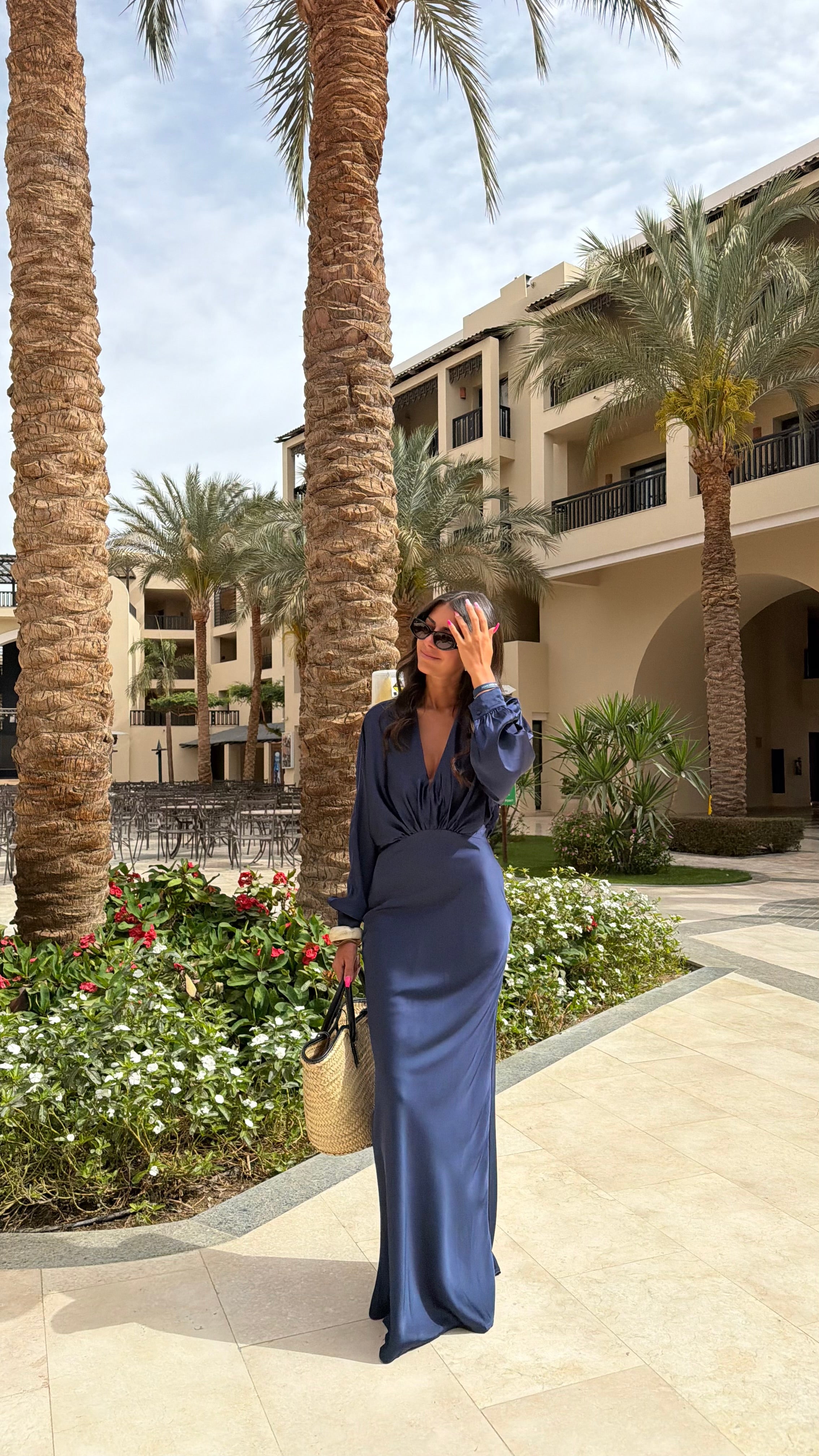 Robe longue bleu marine DS.Sélection