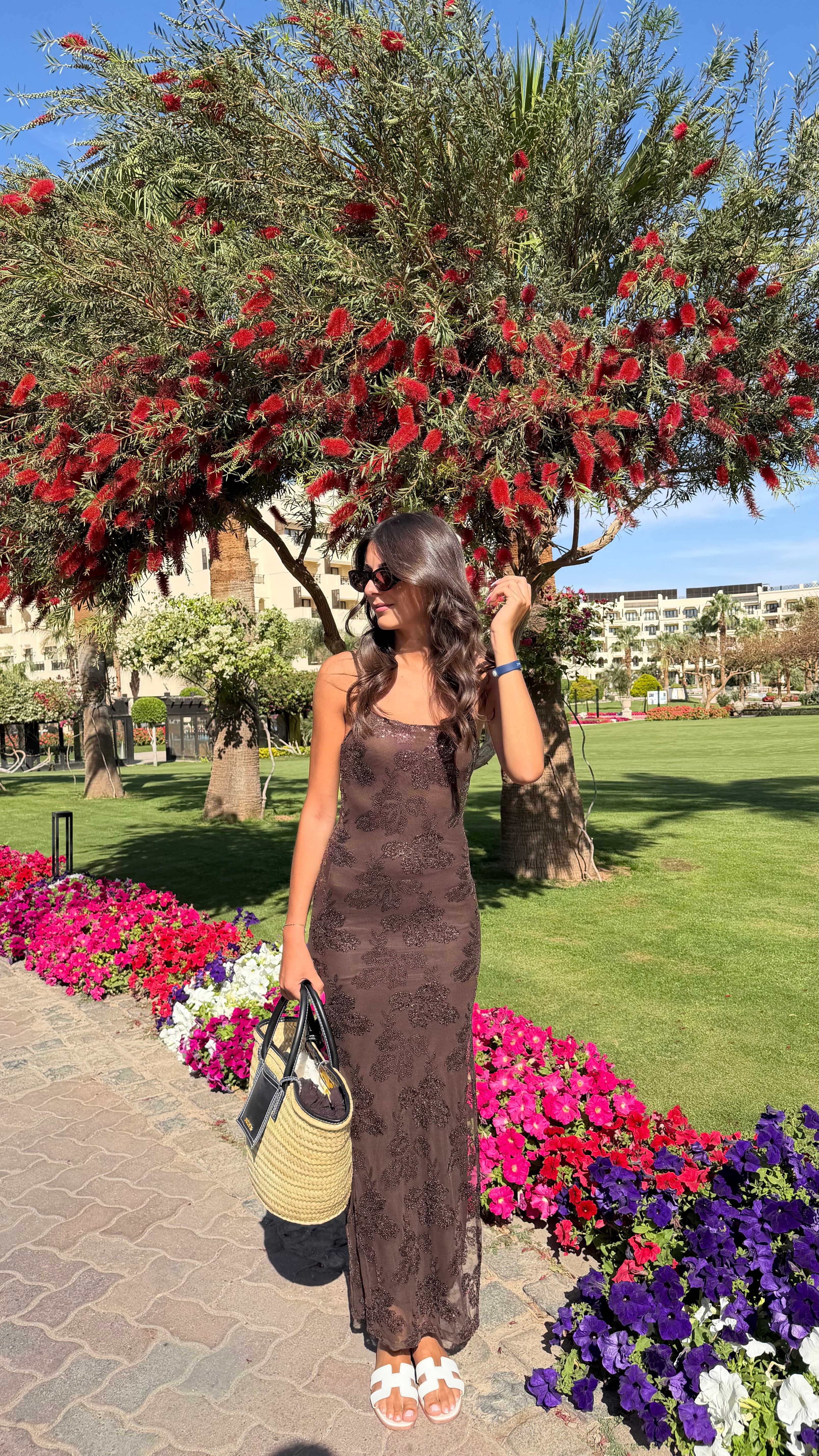 Robe longue choco à sequins DS.Sélection